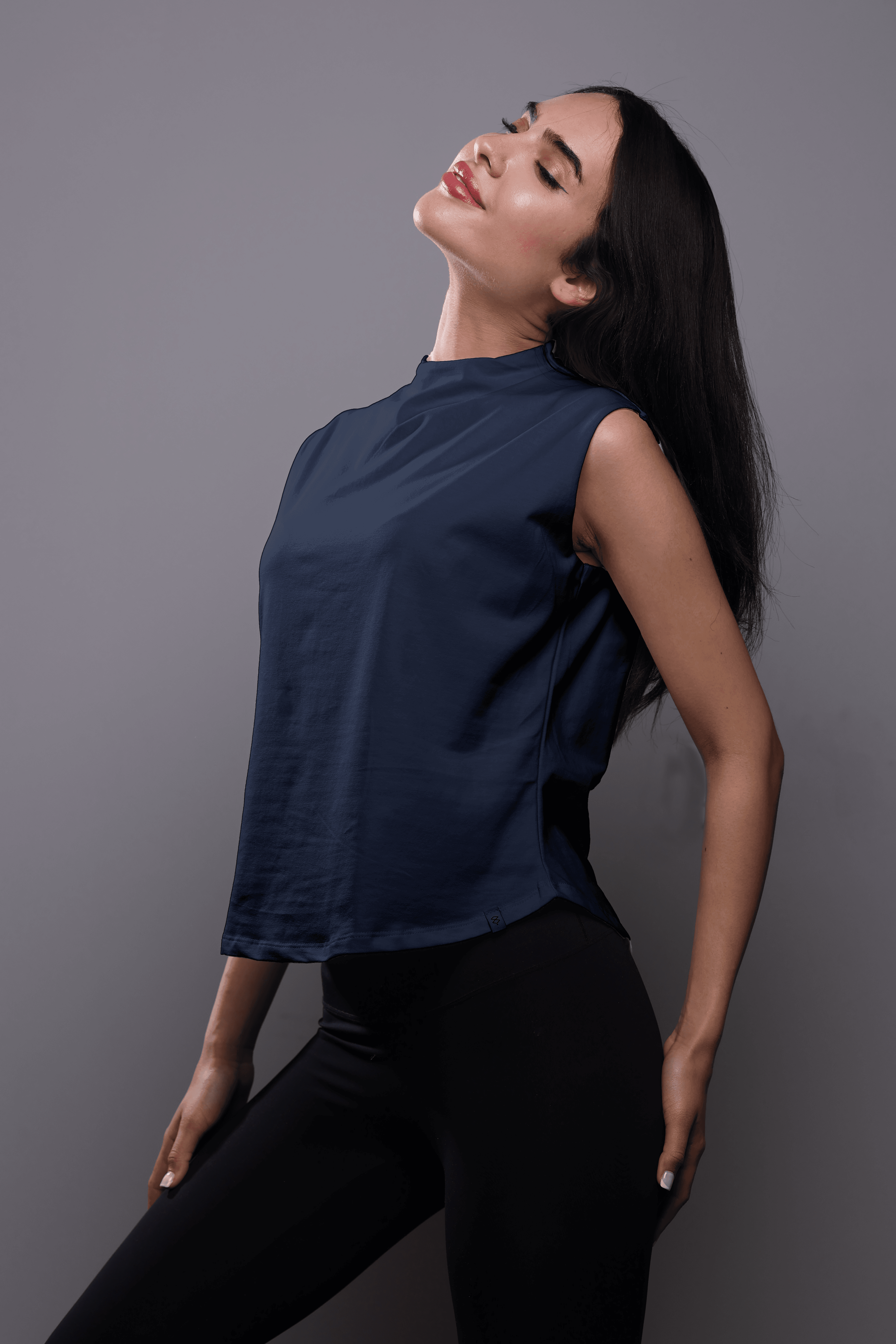 Bamboo + Premium Cotton Double Layer Short Fit Sleeveless Basic T-Shirt - Breathe