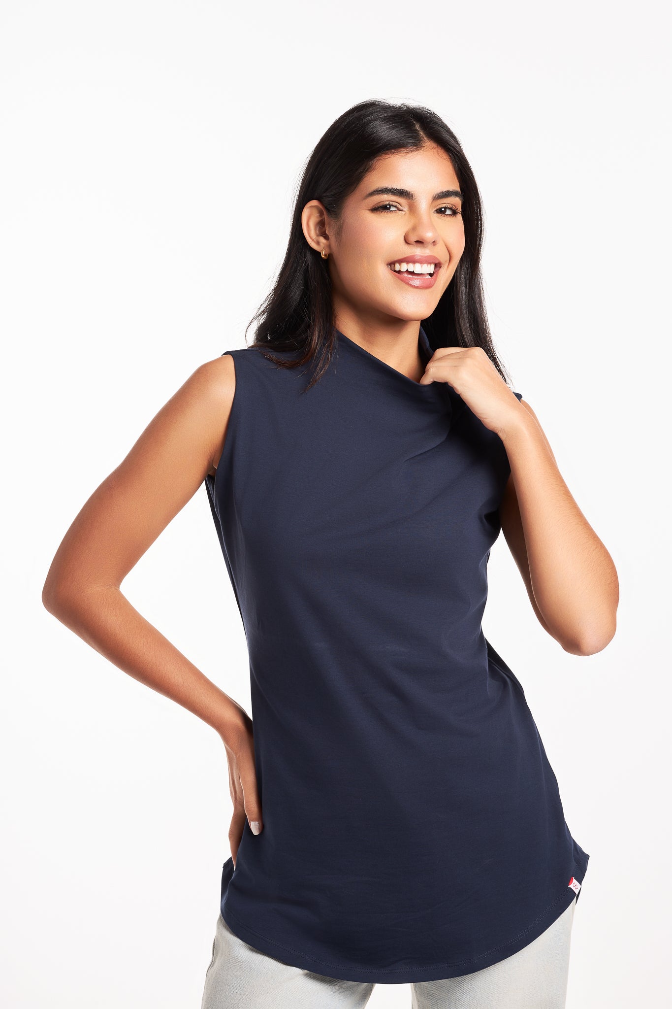 Bamboo + Premium Cotton Double Layer Long Fit Sleeveless Basic T-Shirt