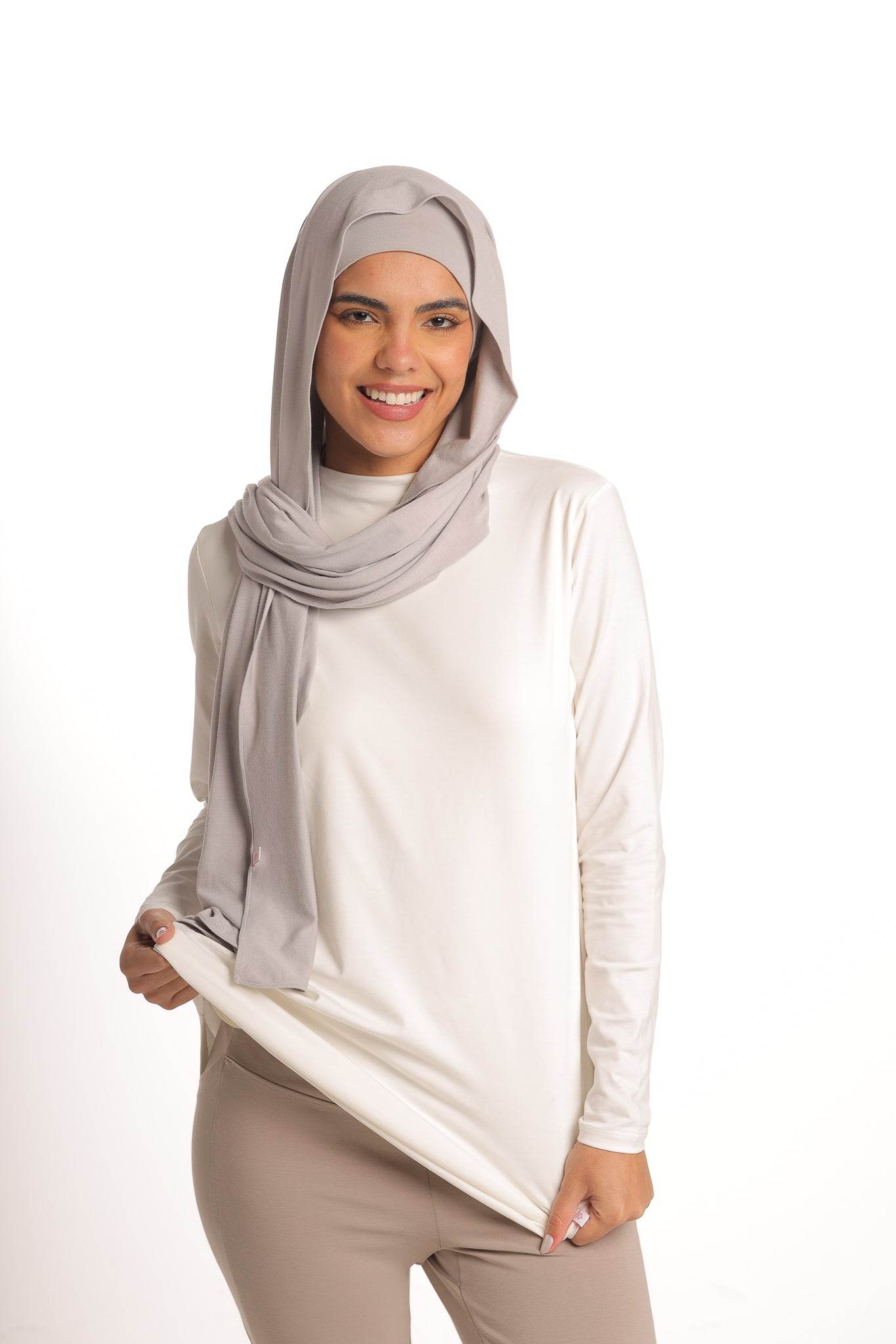 Bamboo + Premium Cotton Double Layer Long Fit Long Sleeves Basic T-Shirt - Breathe