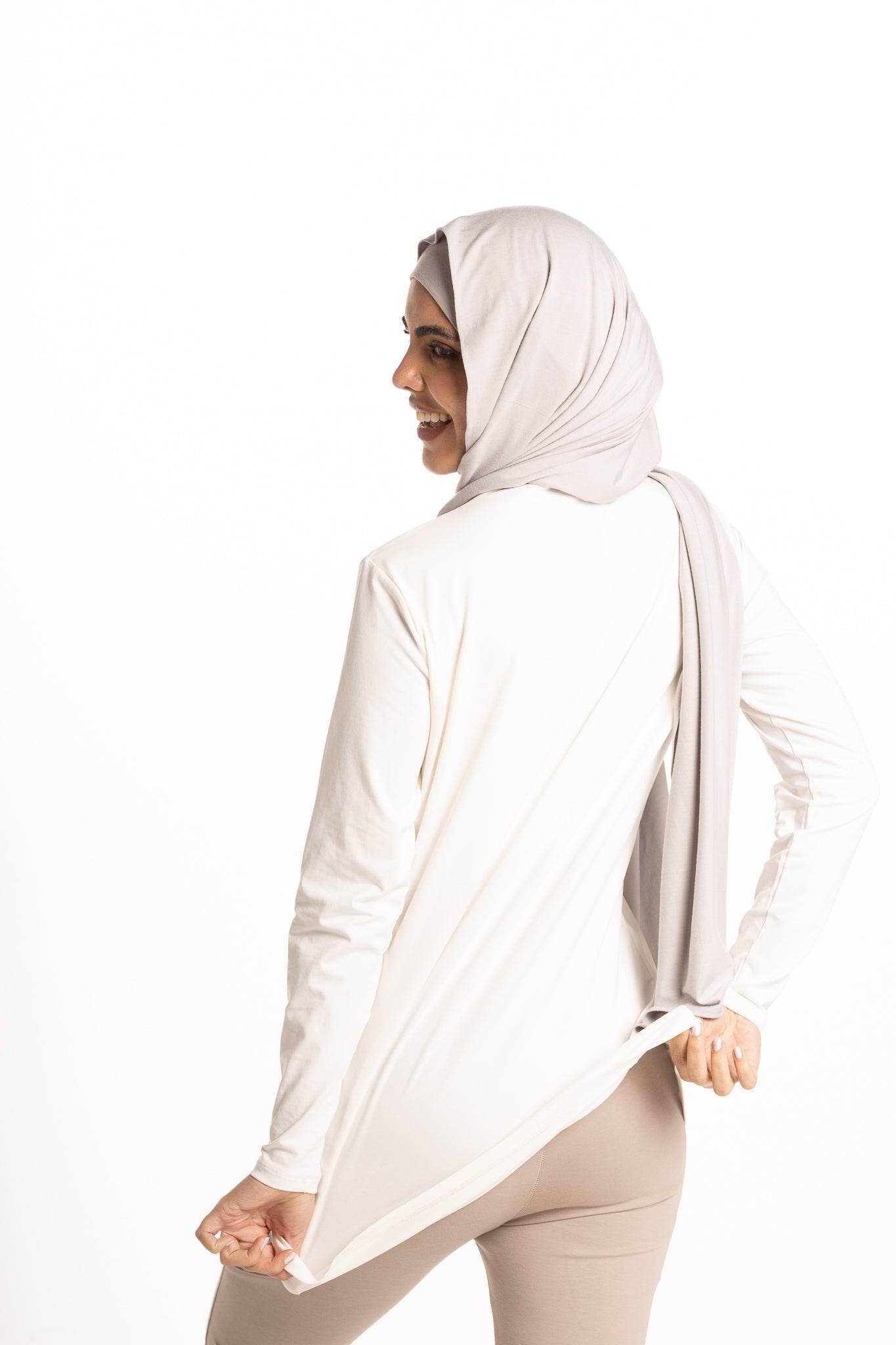 Bamboo + Premium Cotton Double Layer Long Fit Long Sleeves Basic T-Shirt - Breathe