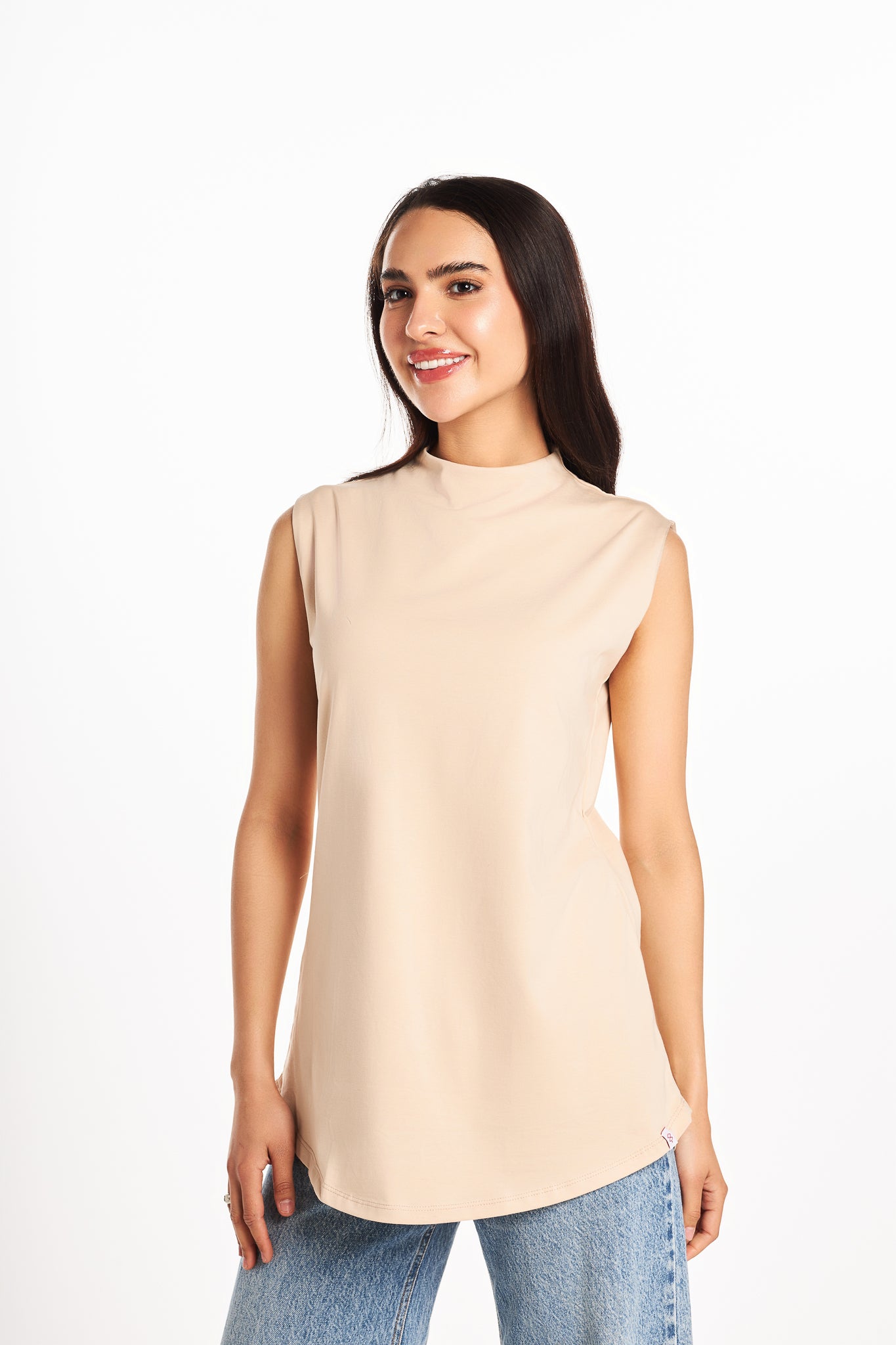 Bamboo + Premium Cotton Double Layer Long Fit Sleeveless Basic T-Shirt