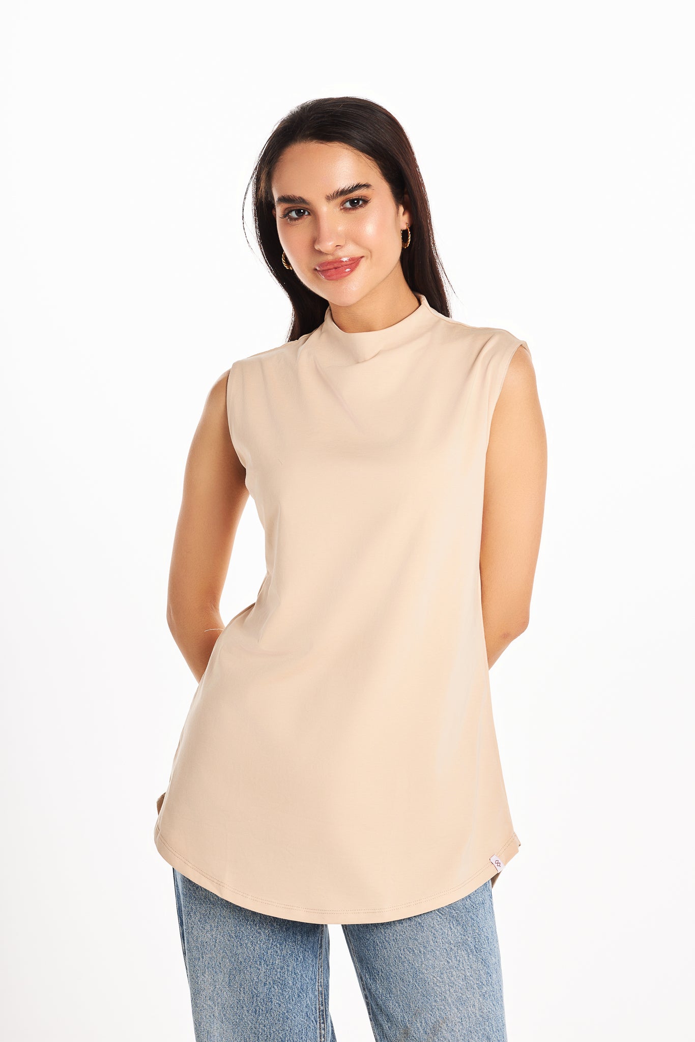 Bamboo + Premium Cotton Double Layer Long Fit Sleeveless Basic T-Shirt