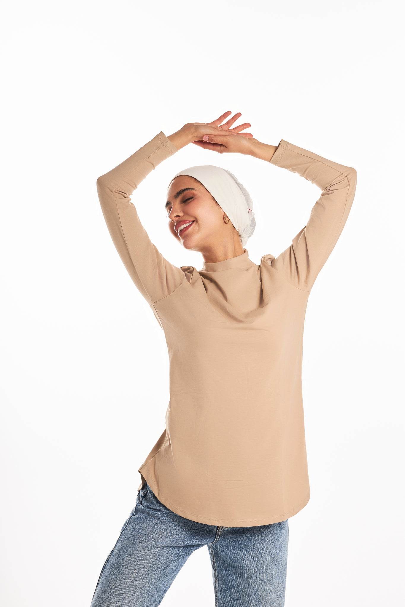 Bamboo + Premium Cotton Double Layer Long Fit Long Sleeves Basic T-Shirt - Breathe