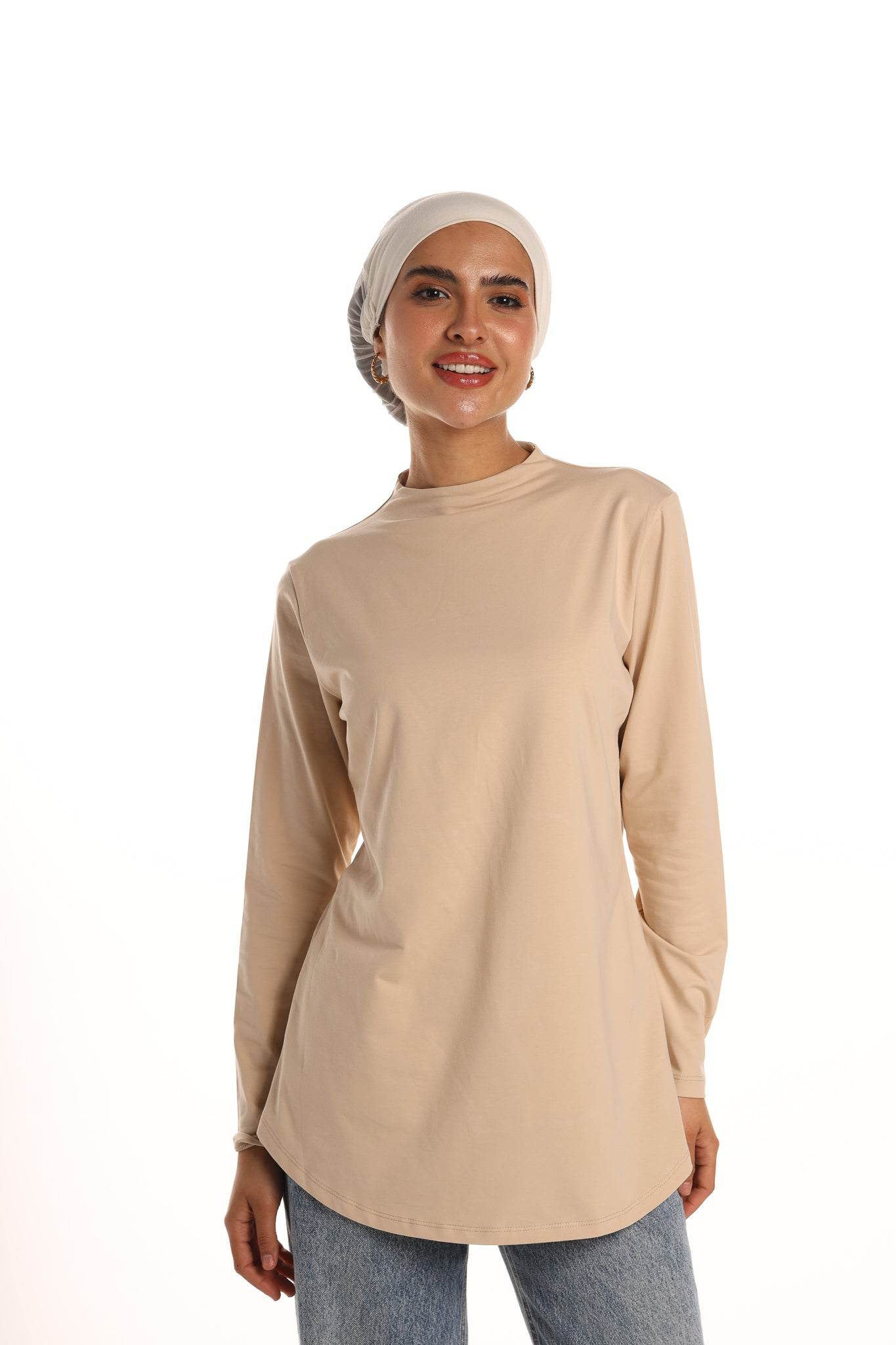 Bamboo + Premium Cotton Double Layer Long Fit Long Sleeves Basic T-Shirt - Breathe