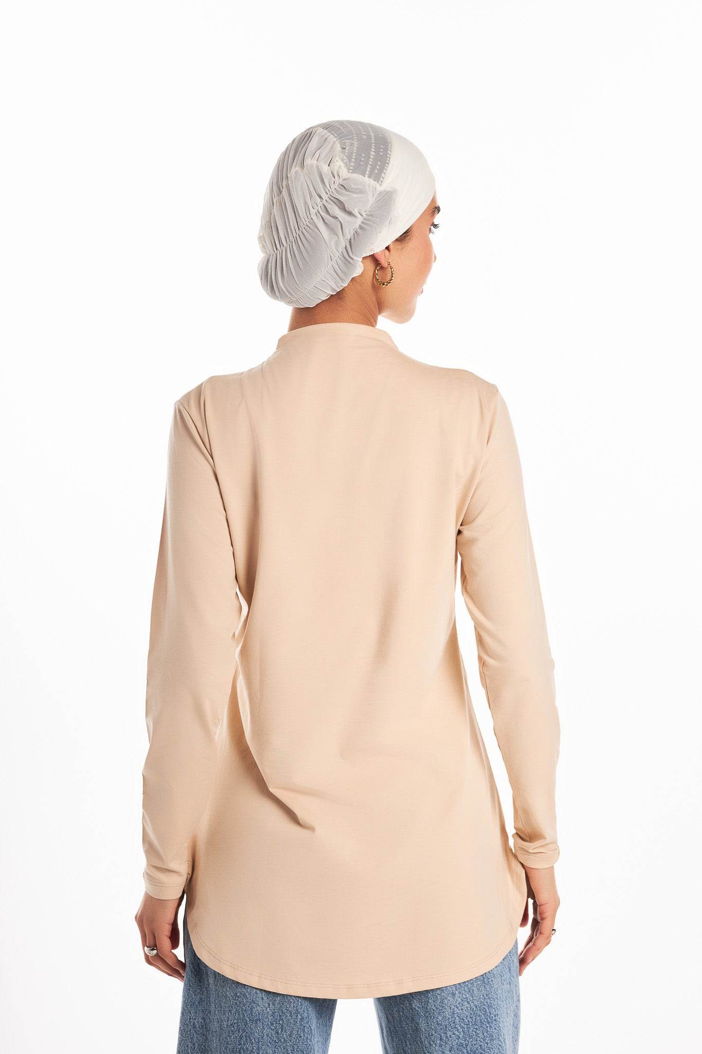 Bamboo + Premium Cotton Double Layer Long Fit Long Sleeves Basic T-Shirt - Breathe