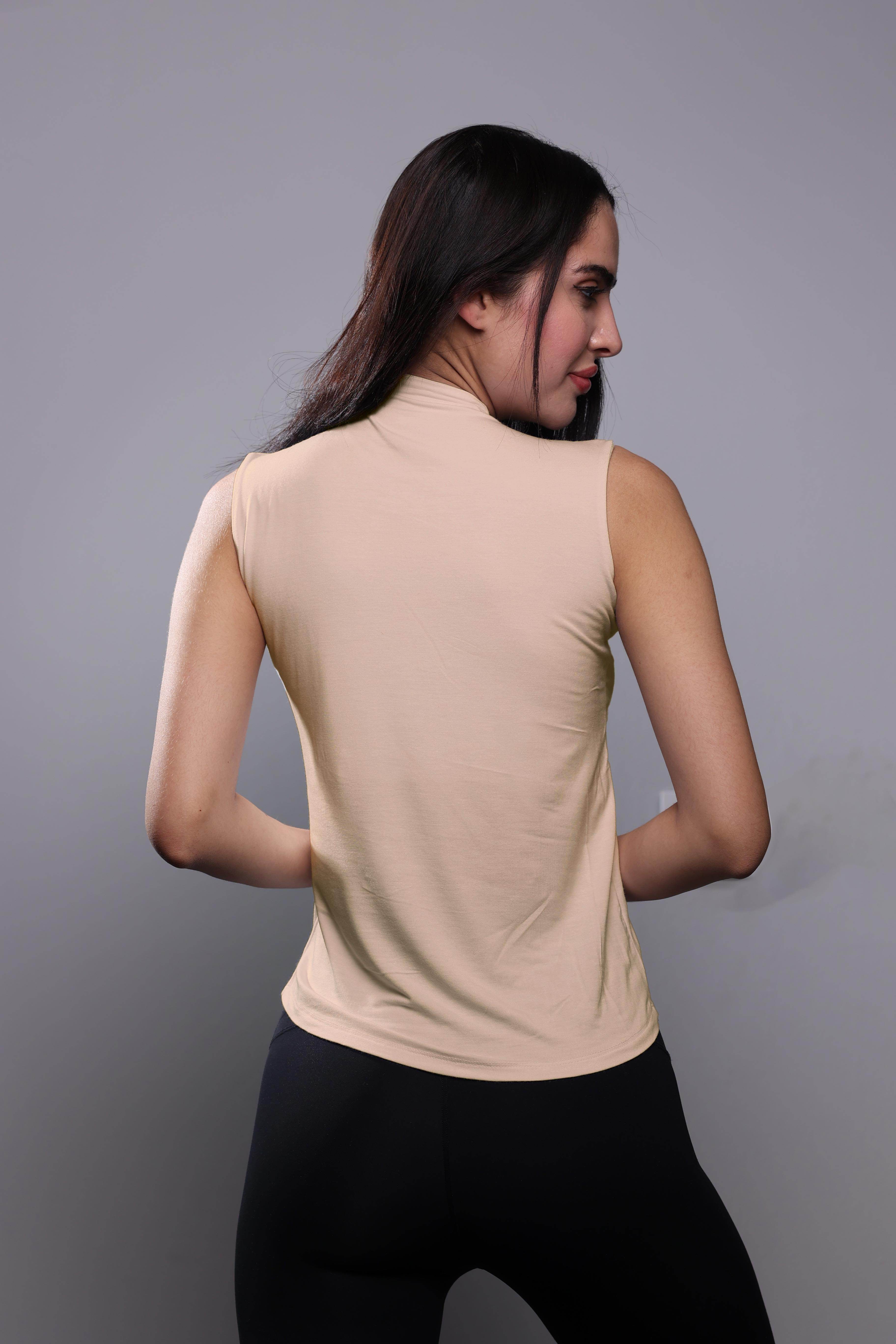 Bamboo + Premium Cotton Double Layer Short Fit Sleeveless Basic T-Shirt - Breathe