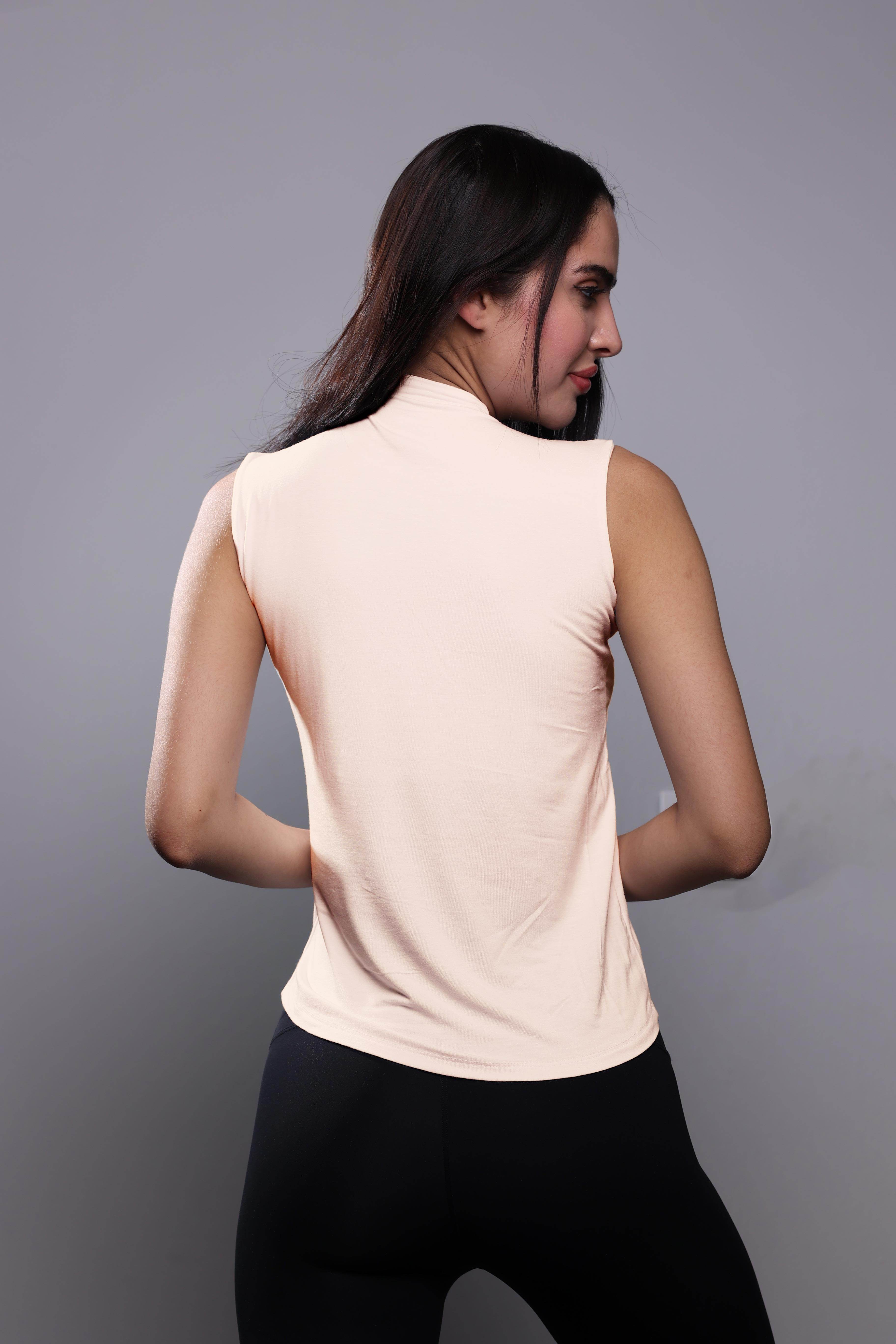 Bamboo + Premium Cotton Double Layer Short Fit Sleeveless Basic T-Shirt - Breathe