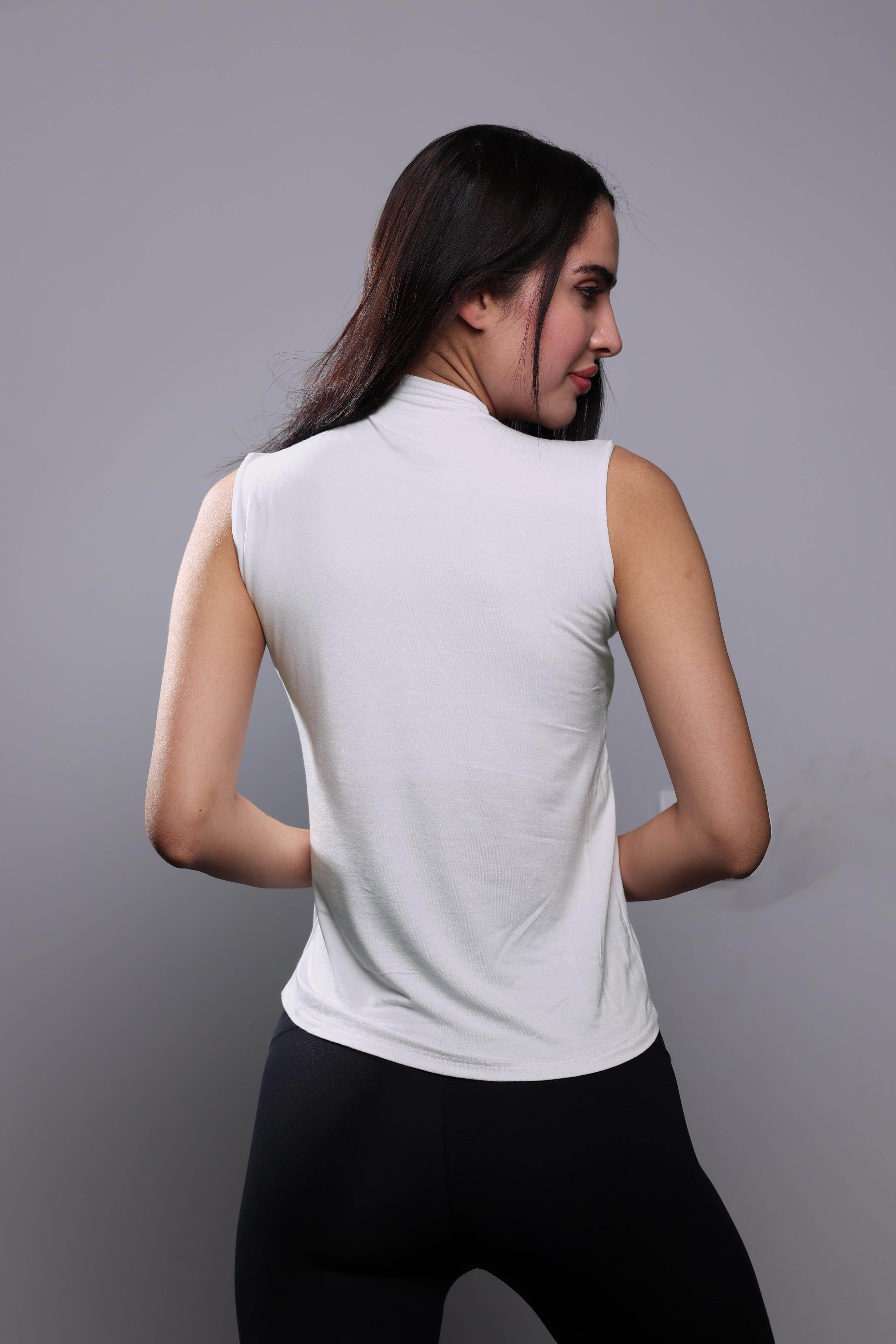 Bamboo + Premium Cotton Double Layer Short Fit Sleeveless Basic T-Shirt - Breathe
