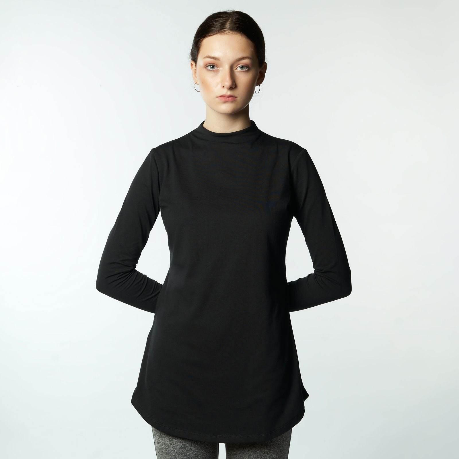 Bamboo + Premium Cotton Double Layer Long Fit Long Sleeves Basic T-Shirt - Breathe