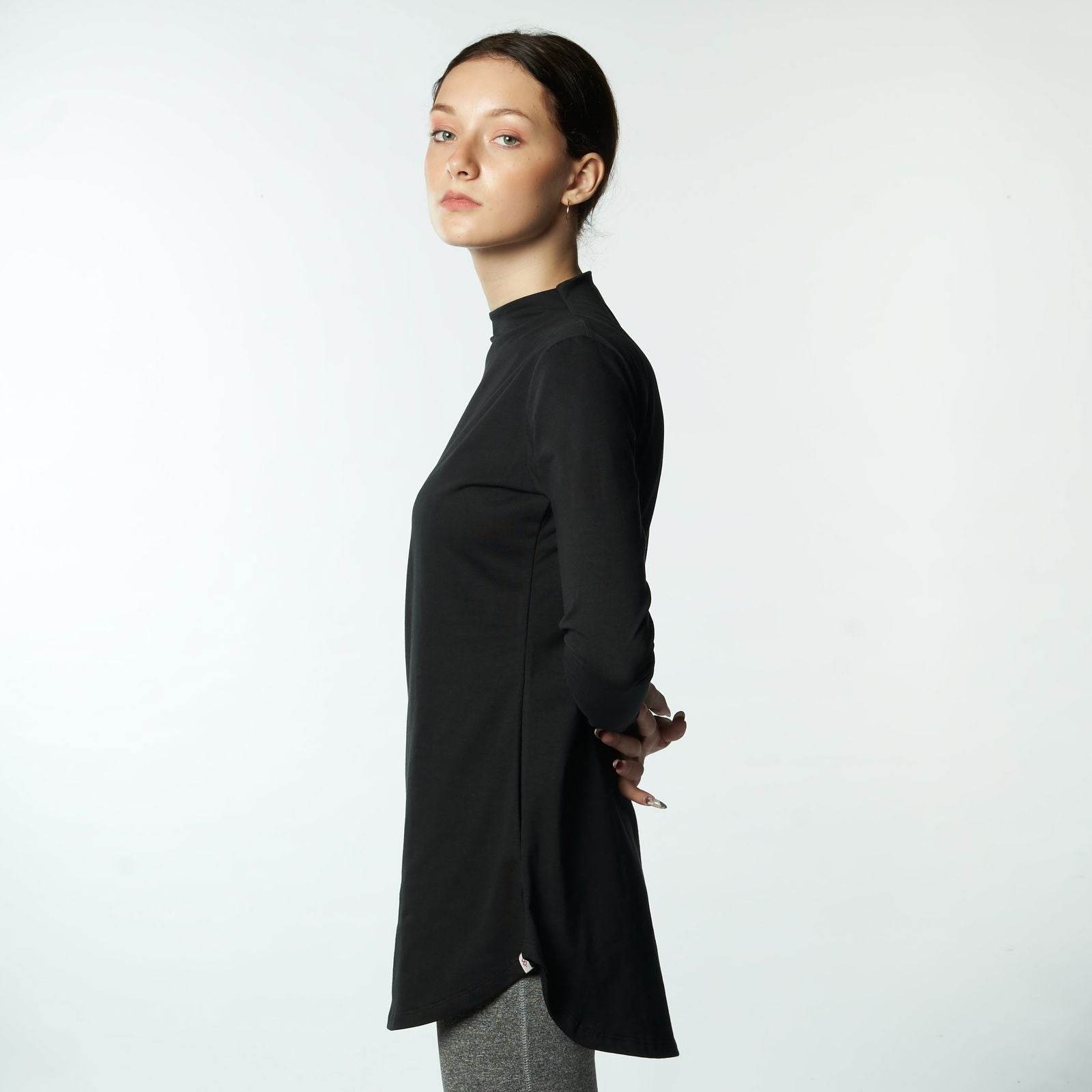 Bamboo + Premium Cotton Double Layer Long Fit Long Sleeves Basic T-Shirt - Breathe