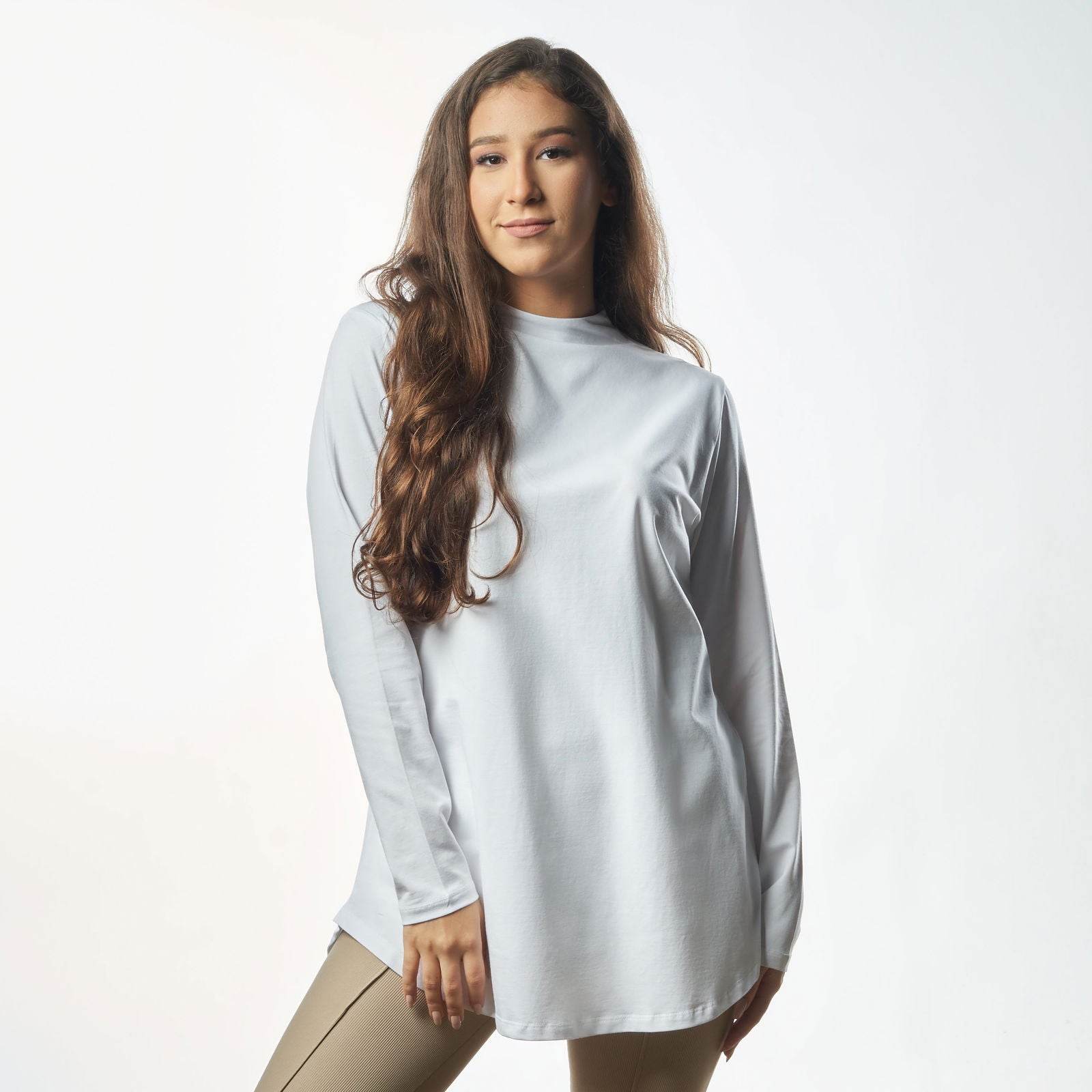 Bamboo + Premium Cotton Double Layer Long Fit Long Sleeves Basic T-Shirt - Breathe