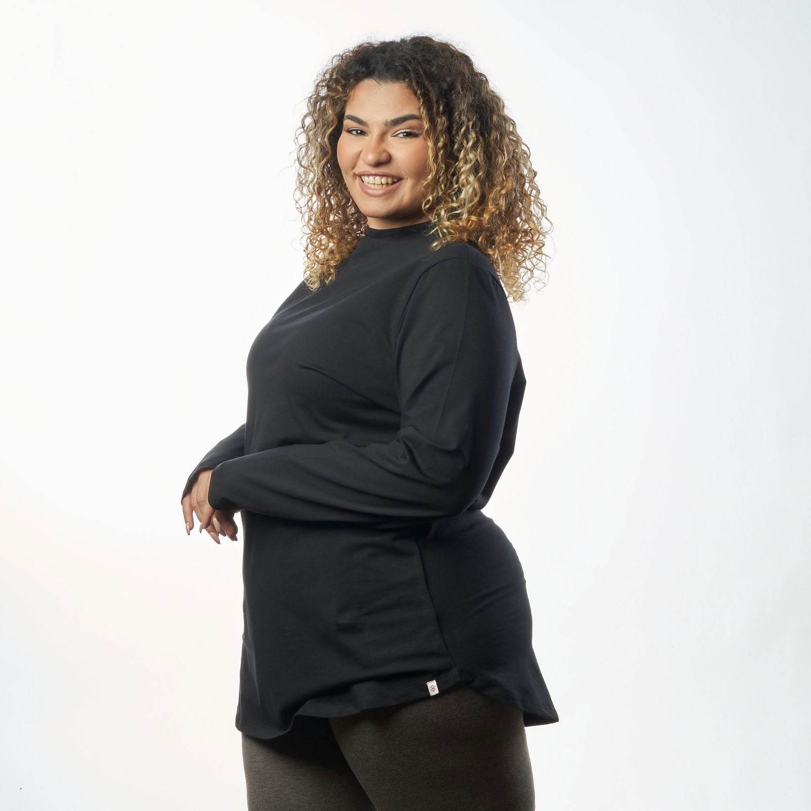 Bamboo + Premium Cotton Double Layer Long Fit Long Sleeves Basic T-Shirt - Breathe