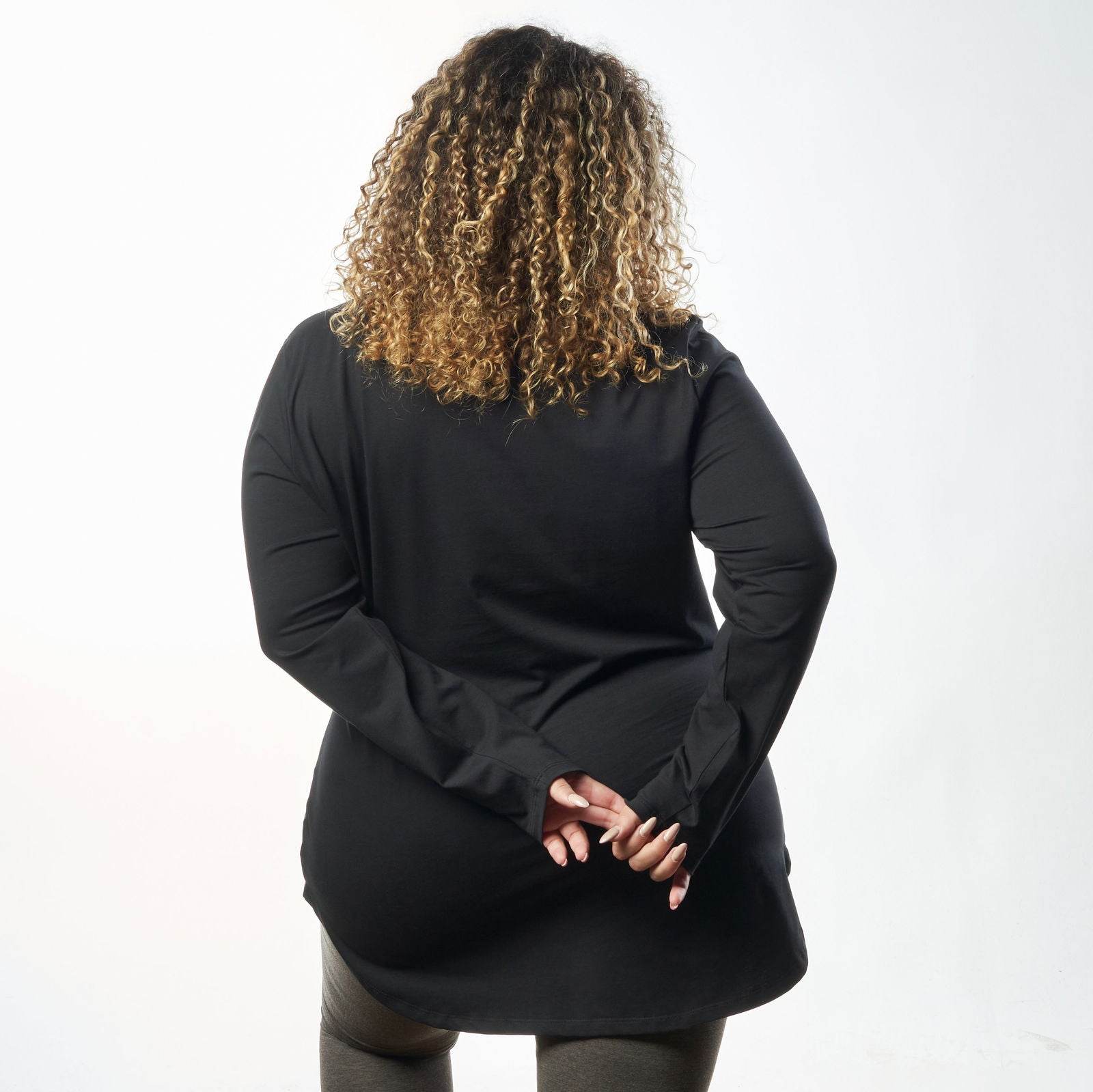 Bamboo + Premium Cotton Double Layer Long Fit Long Sleeves Basic T-Shirt - Breathe
