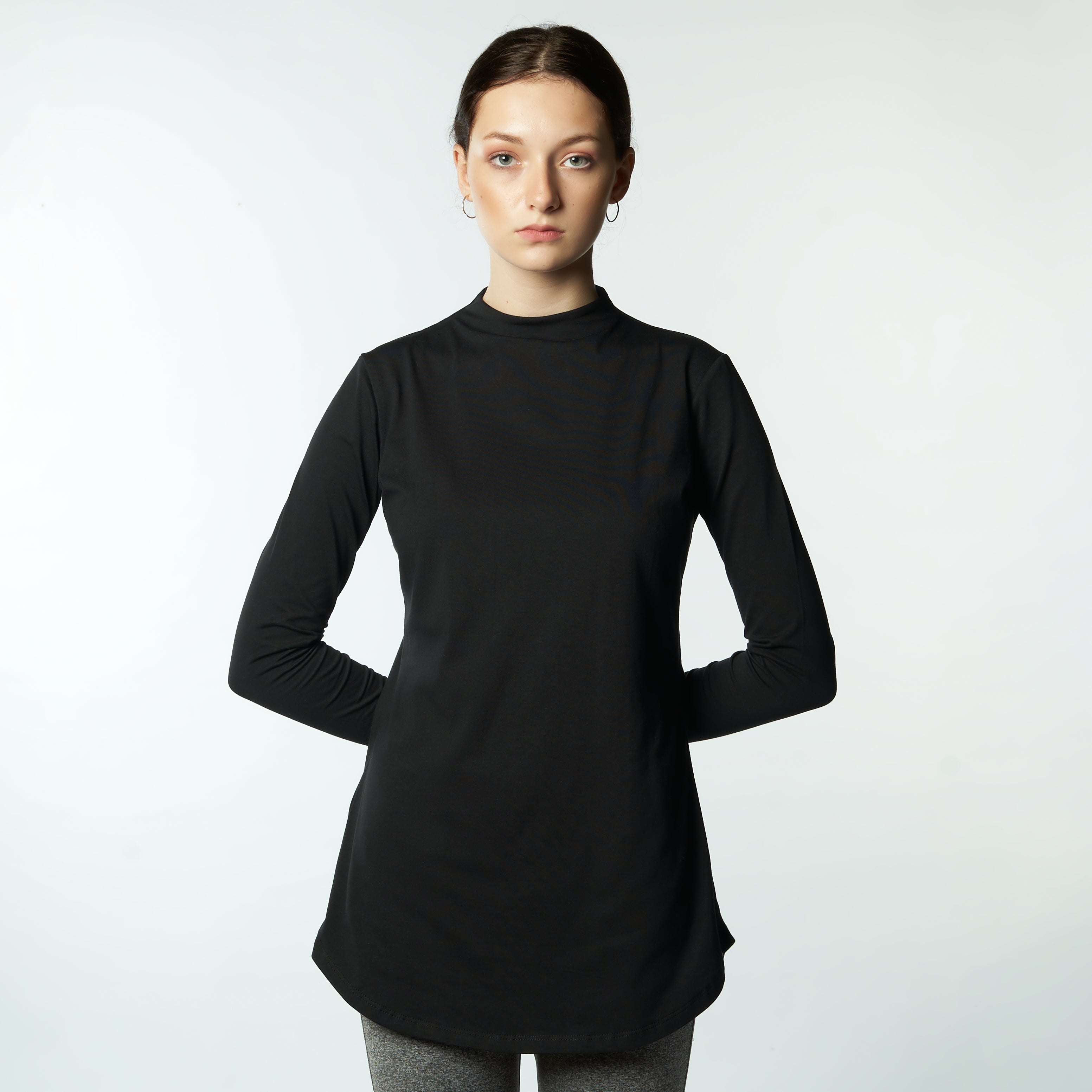 Bamboo + Premium Cotton Double Layer Long Fit Long Sleeves Basic T-Shirt