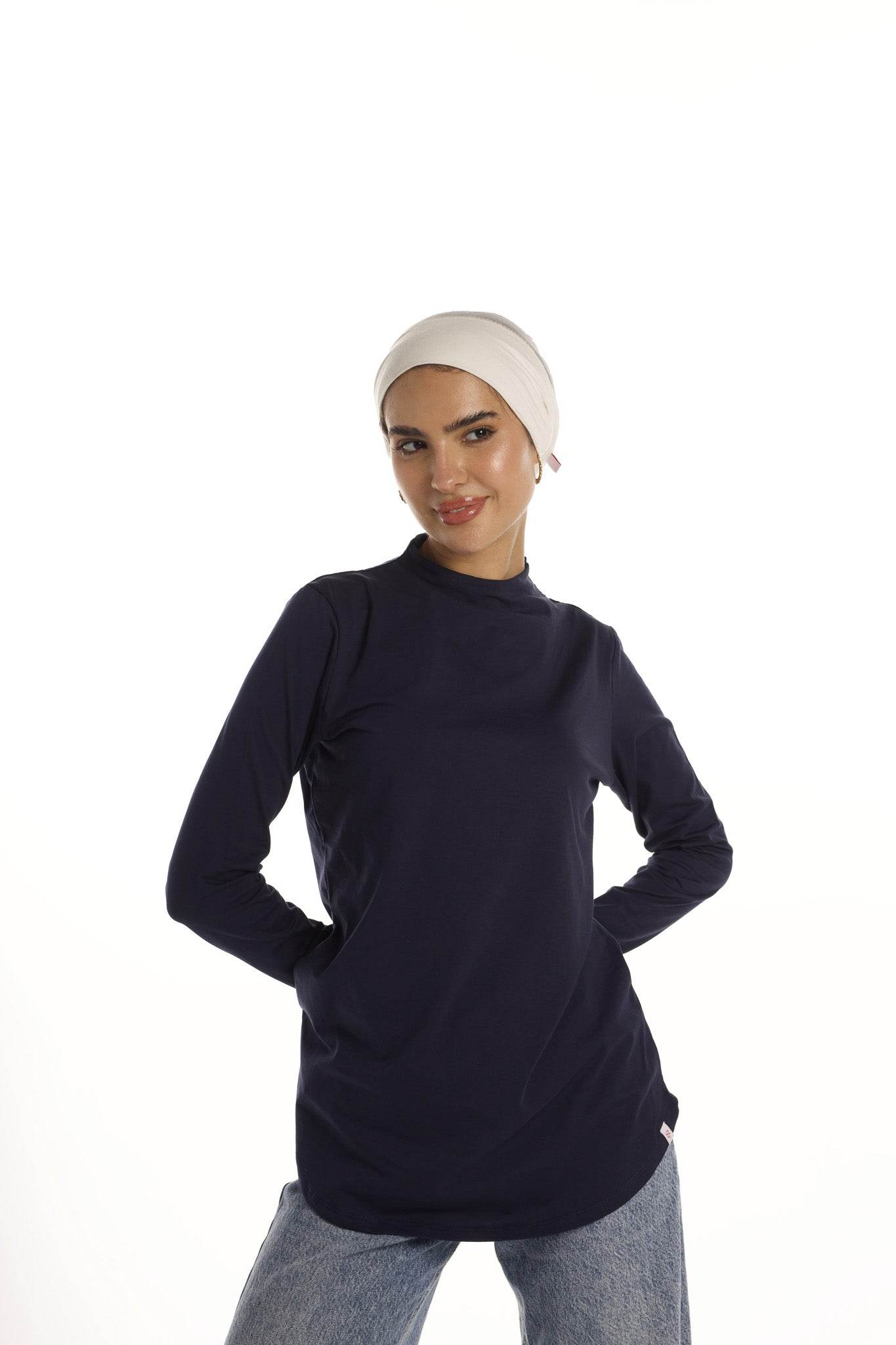 Bamboo + Premium Cotton Double Layer Long Fit Long Sleeves Basic T-Shirt - Breathe