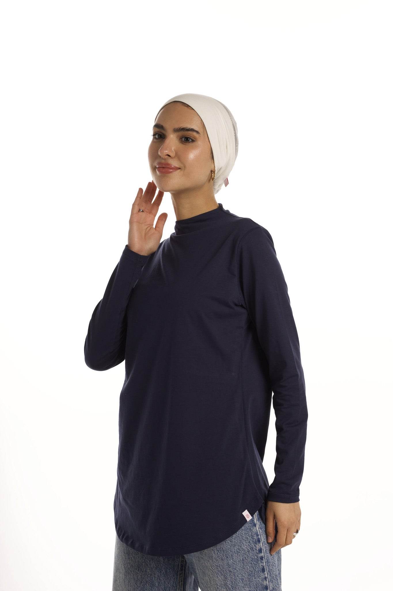 Bamboo + Premium Cotton Double Layer Long Fit Long Sleeves Basic T-Shirt - Breathe
