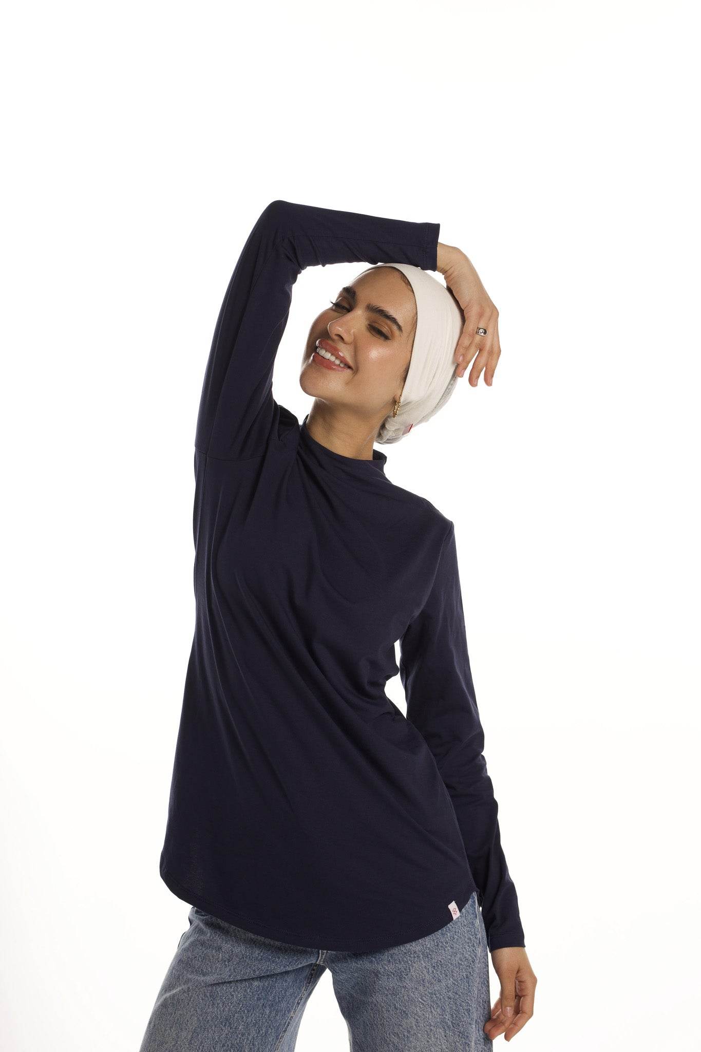 Bamboo + Premium Cotton Double Layer Long Fit Long Sleeves Basic T-Shirt - Breathe