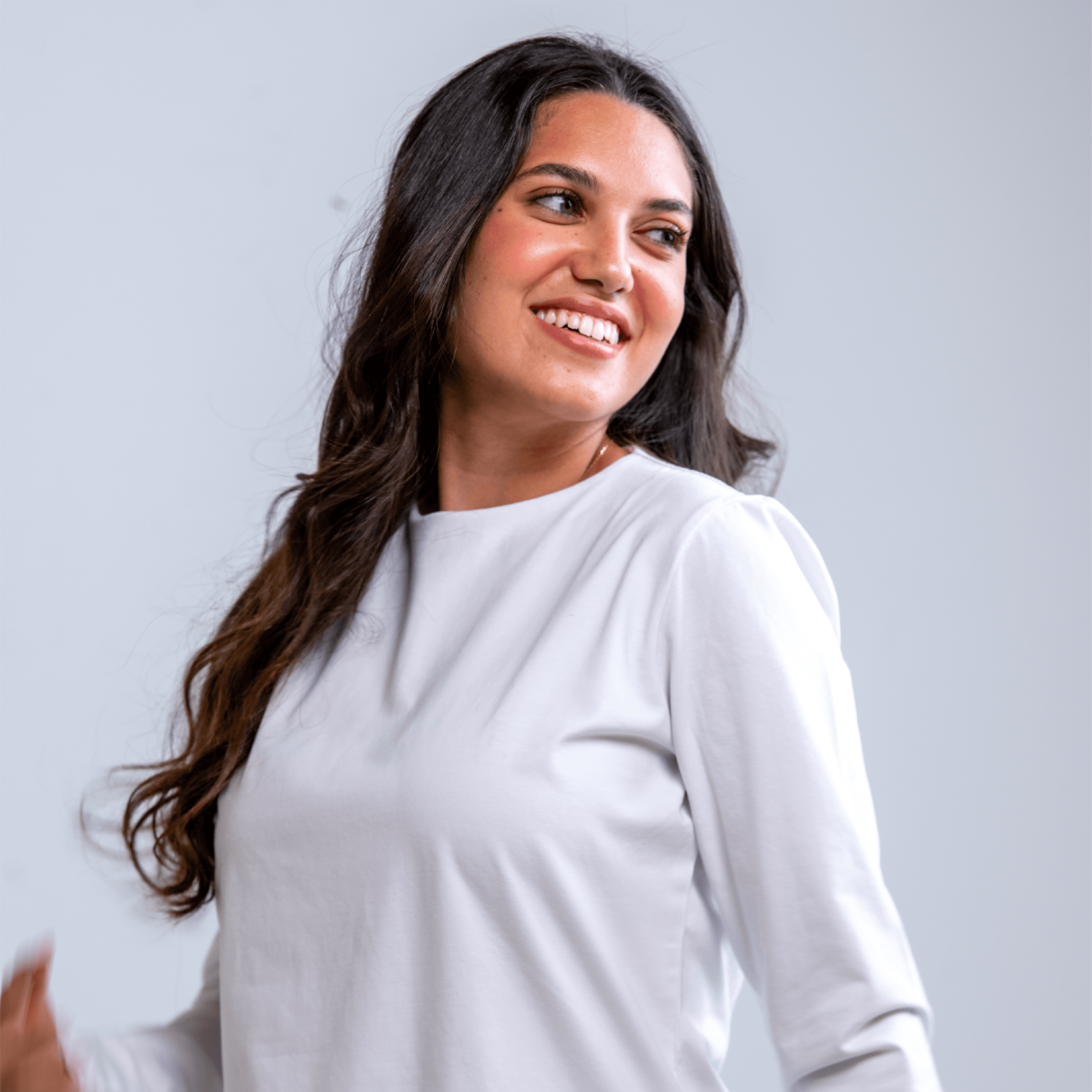 DOUBLE LAYER SHORT FIT LONG SLEEVES BASIC T-SHIRT Round - Breathe