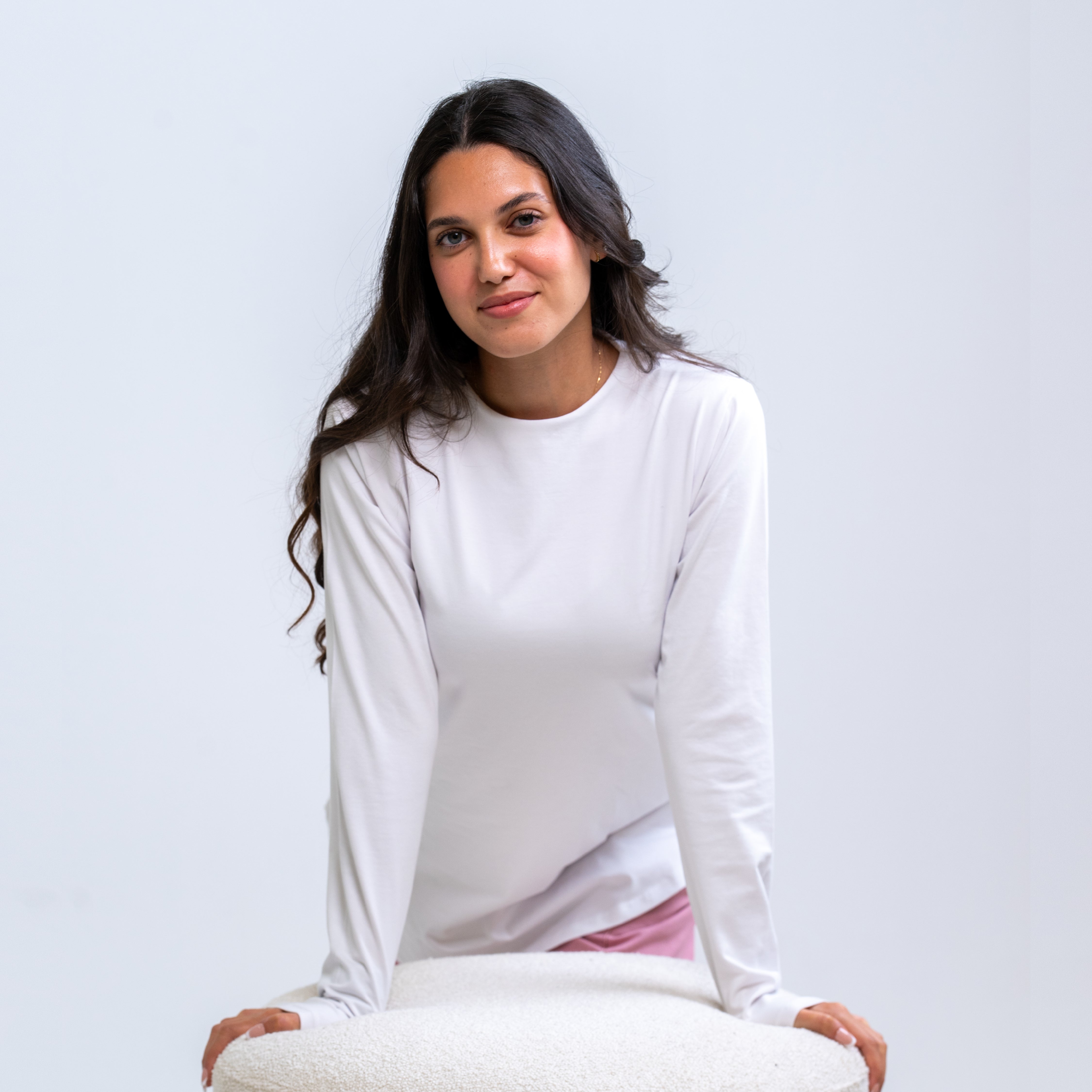 DOUBLE LAYER LONG FIT LONG SLEEVES BASIC T-SHIRT Round