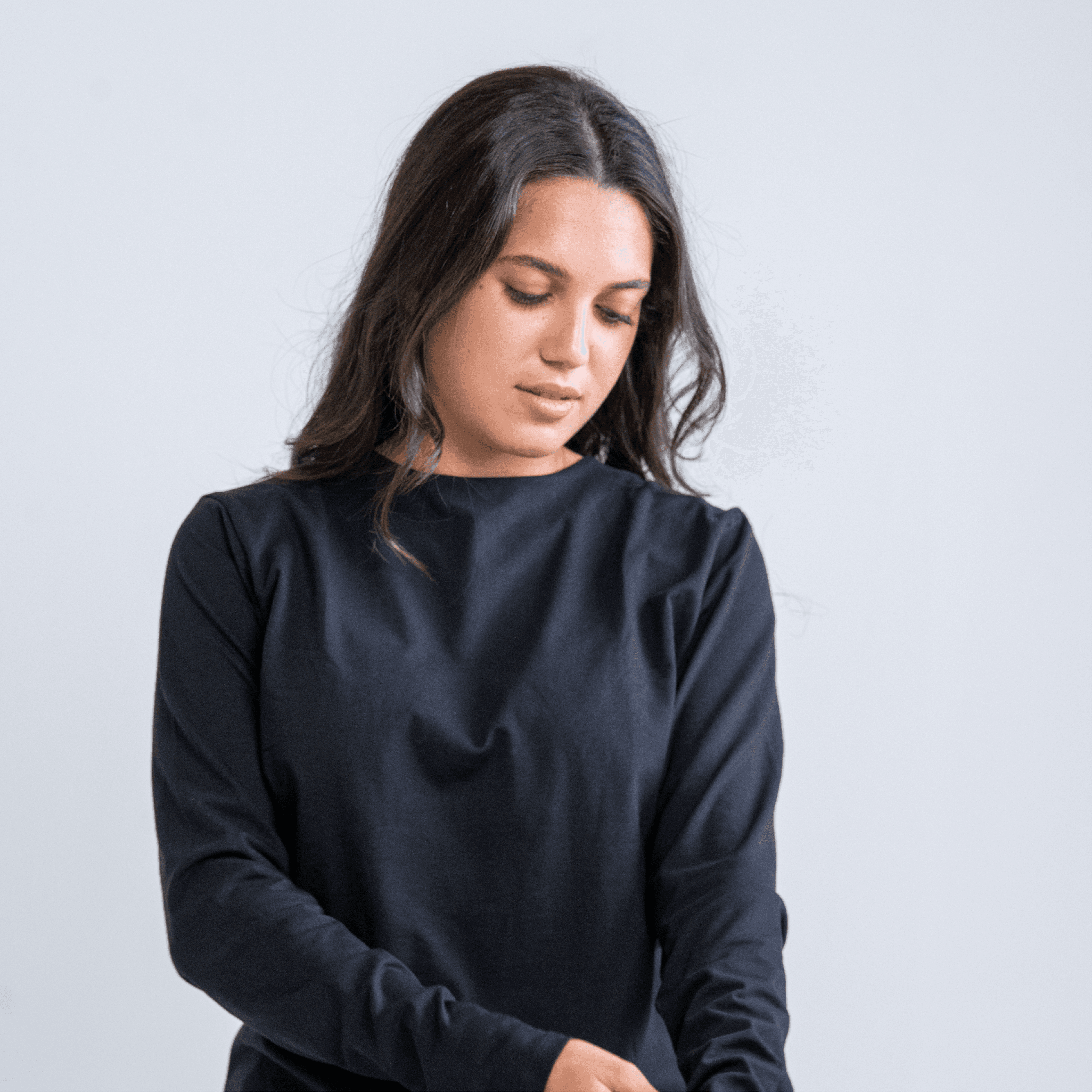 DOUBLE LAYER SHORT FIT LONG SLEEVES BASIC T-SHIRT Round - Breathe