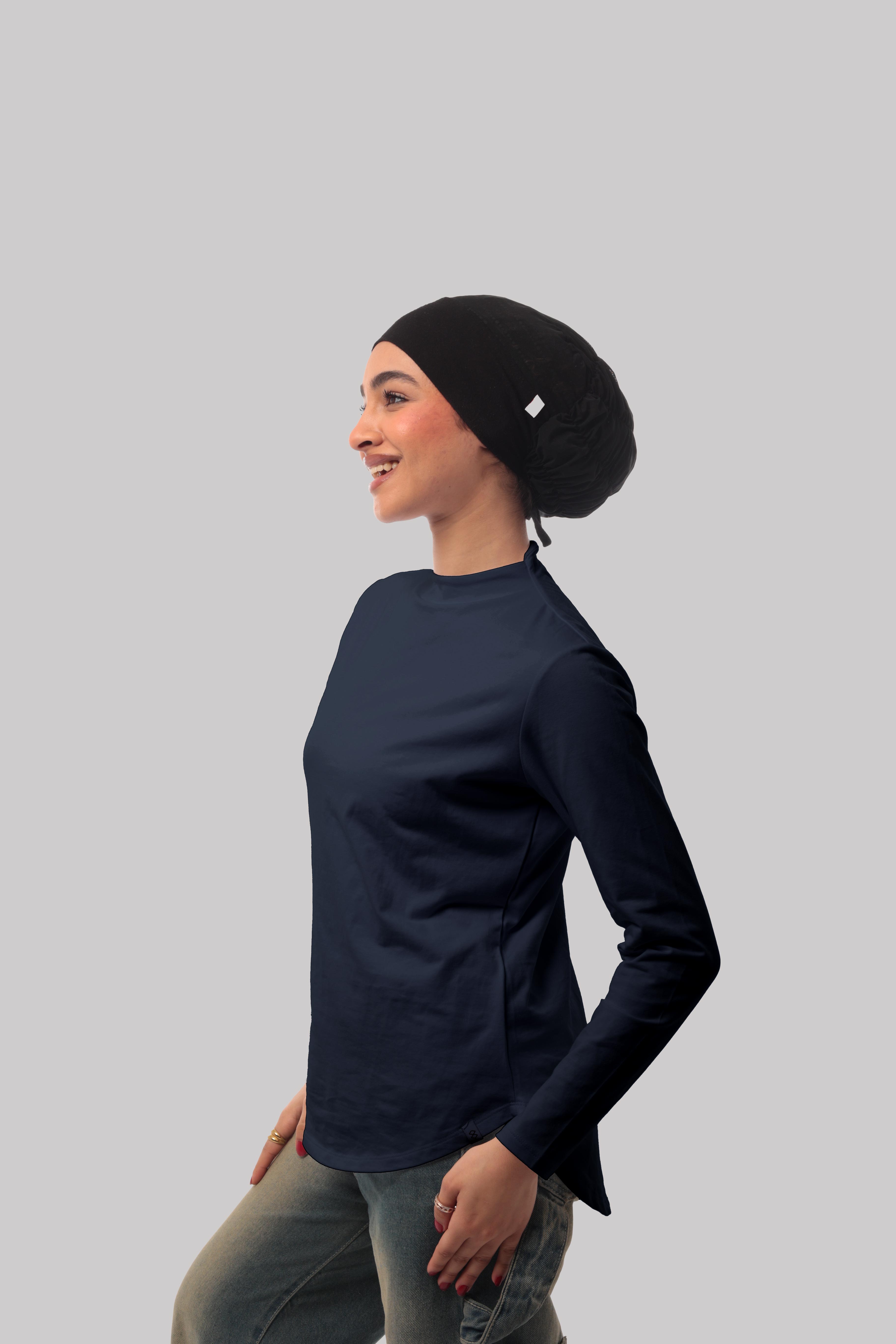 Bamboo + Premium Cotton Double Layer Short Fit Long Sleeves Basic T-Shirt