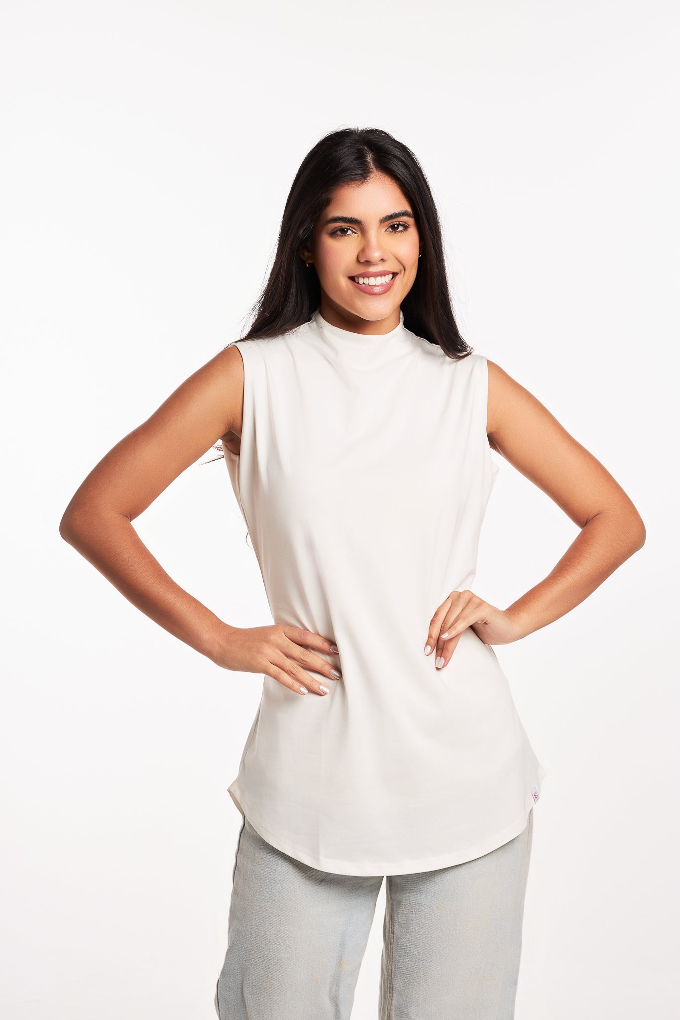 Bamboo + Premium Cotton Double Layer Long Fit Sleeveless Basic T-Shirt