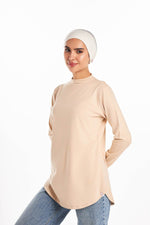 Bamboo + Premium Cotton Double Layer Long Fit Long Sleeves Basic T-Shirt - Breathe