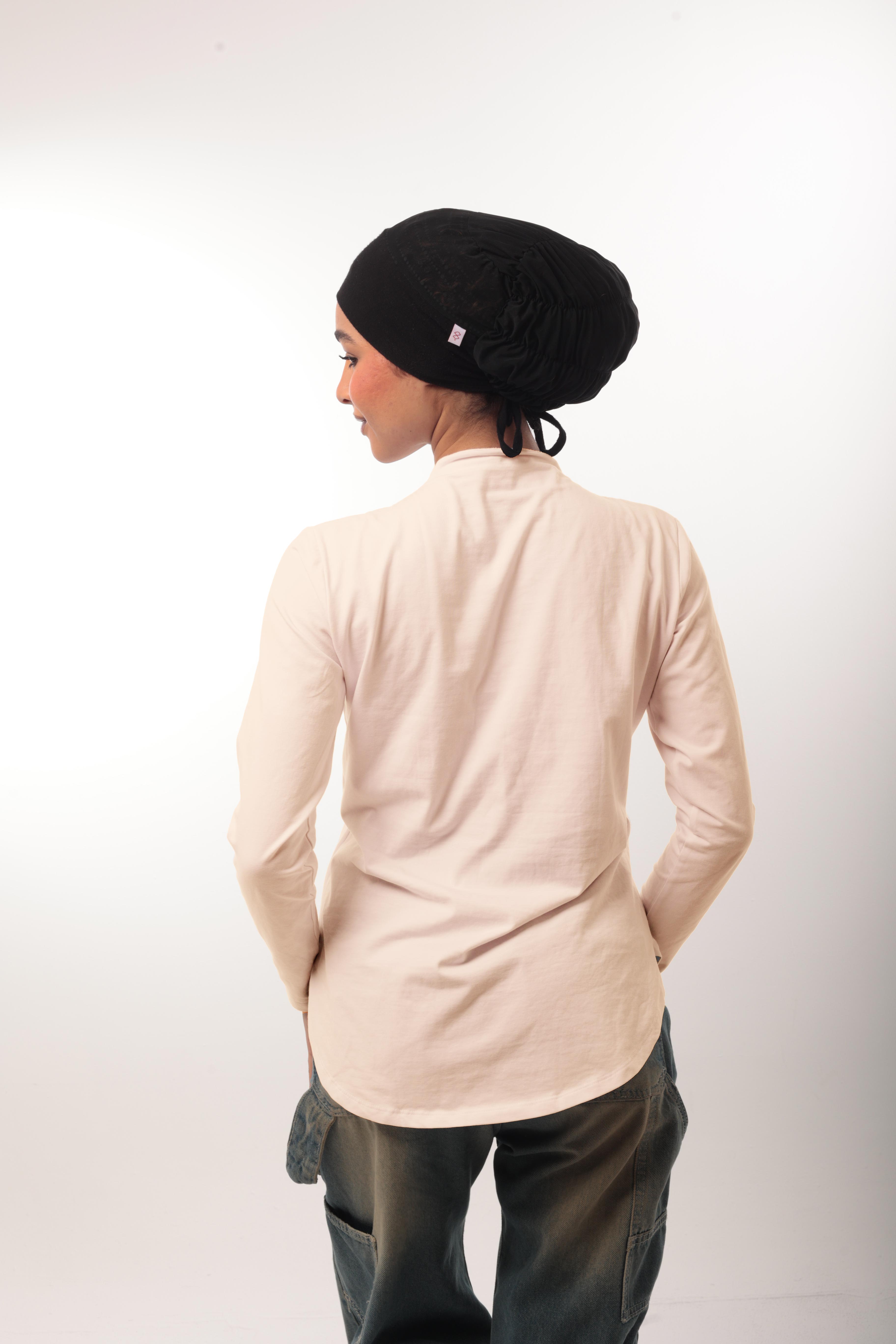 Bamboo + Premium Cotton Double Layer Short Fit Long Sleeves Basic T-Shirt