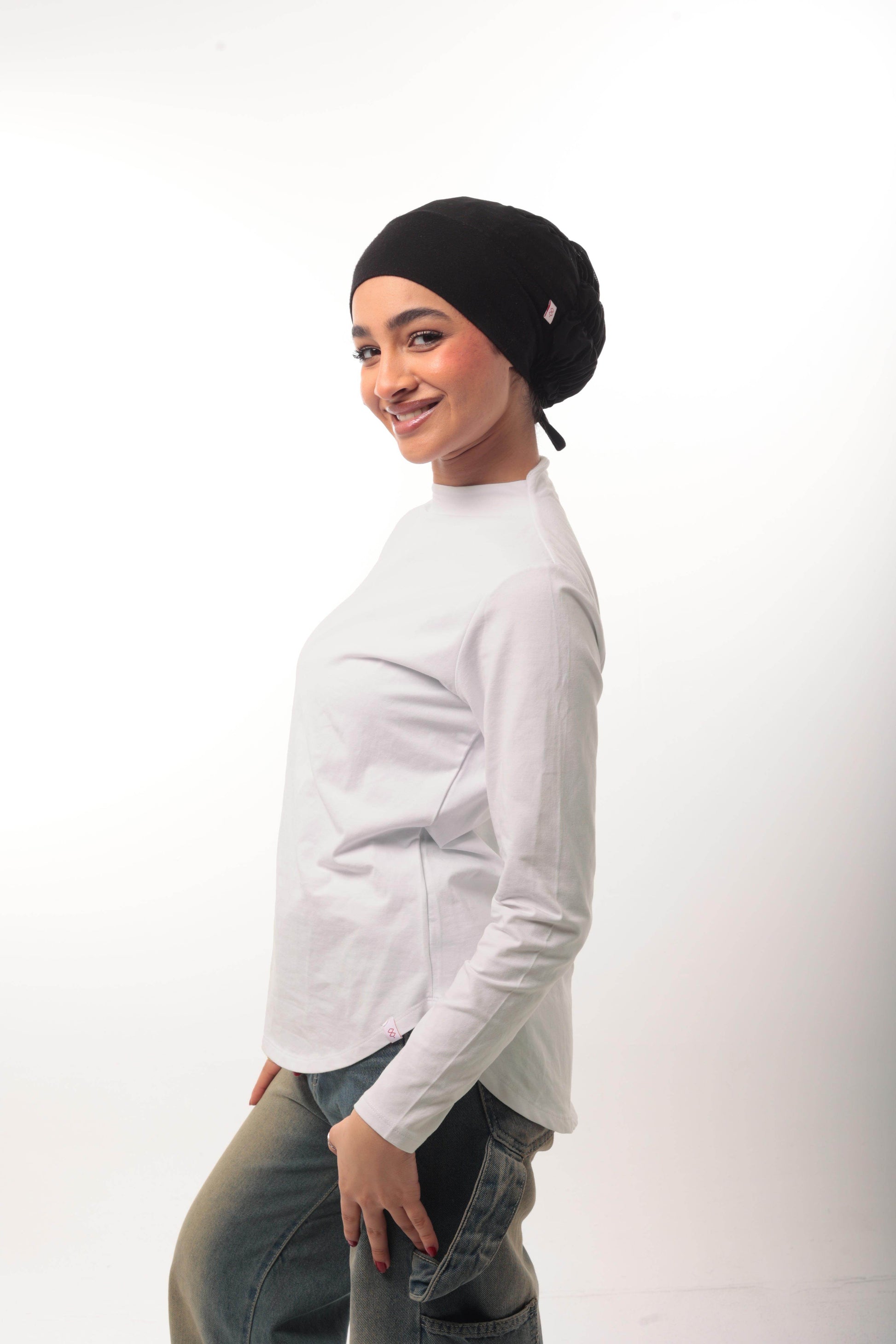Bamboo + Premium Cotton Double Layer Short Fit Long Sleeves Basic T-Shirt - Breathe