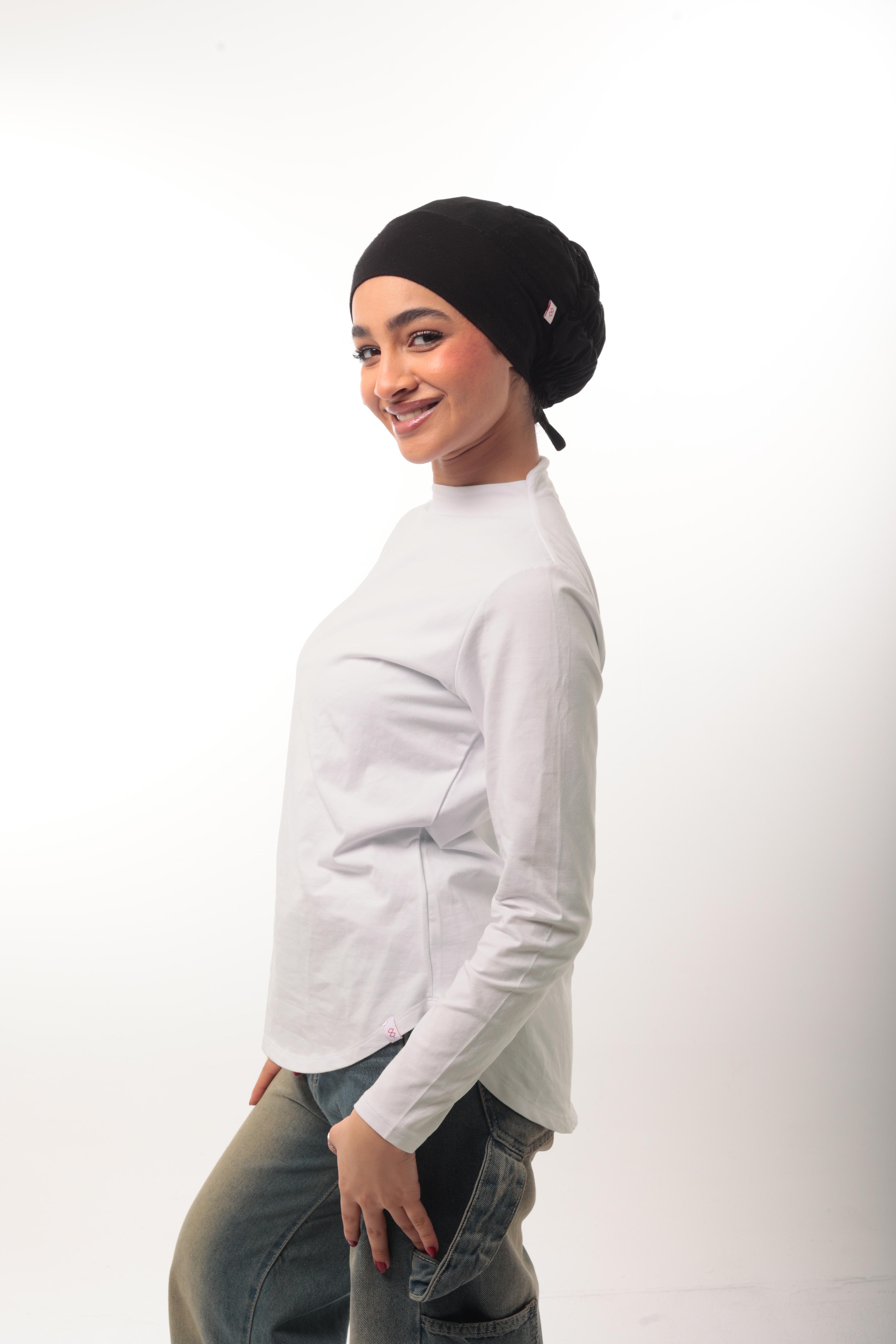 Bamboo + Premium Cotton Double Layer Short Fit Long Sleeves Basic T-Shirt