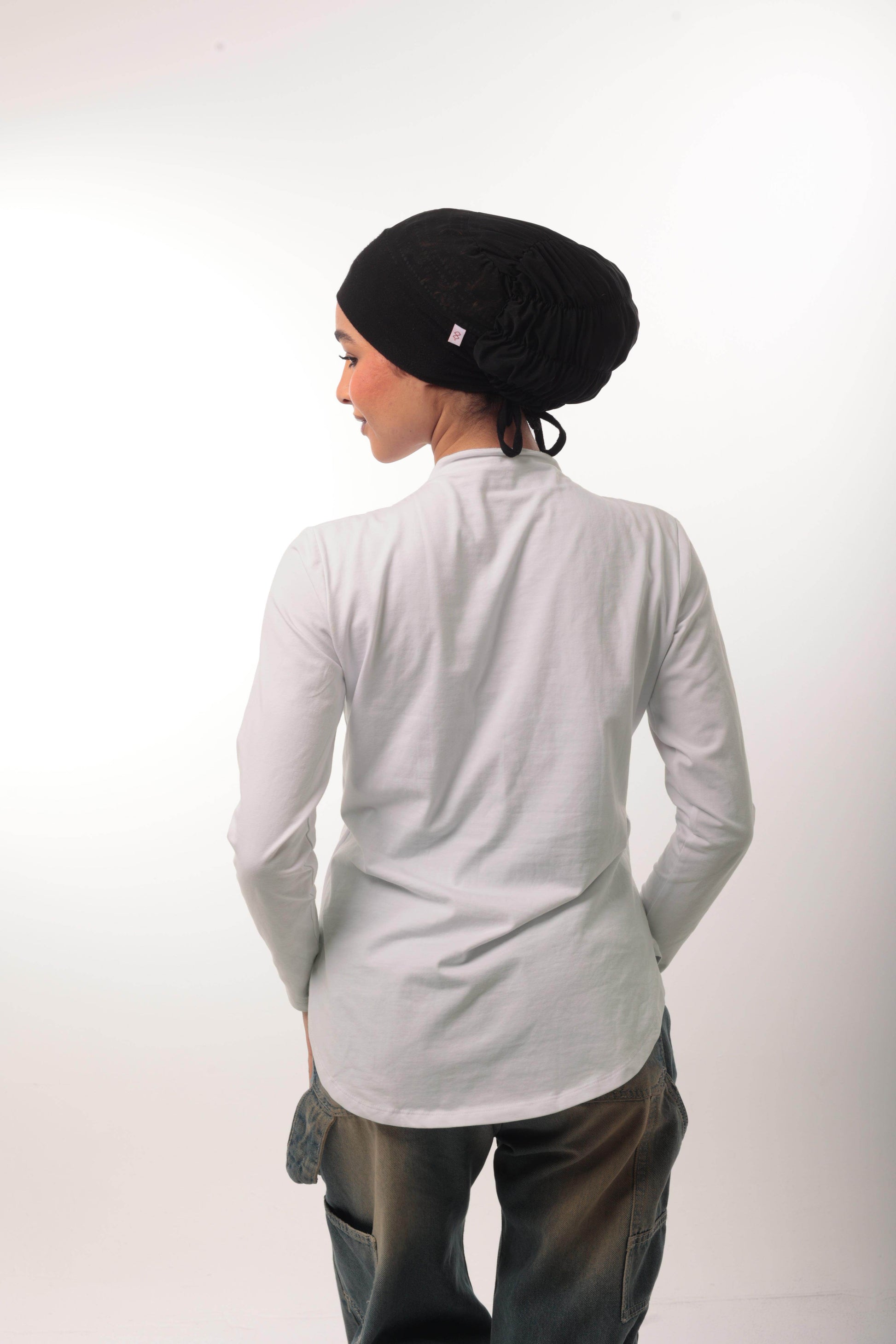 Bamboo + Premium Cotton Double Layer Short Fit Long Sleeves Basic T-Shirt - Breathe