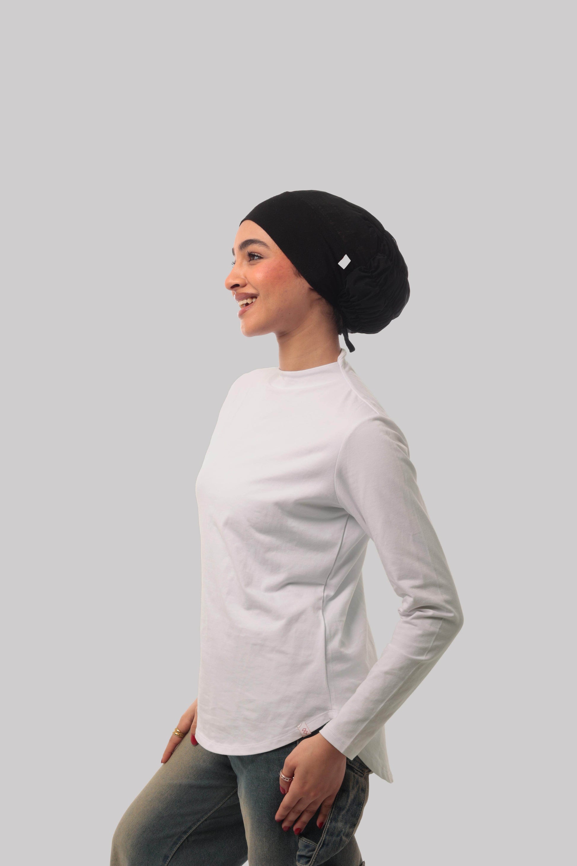 Bamboo + Premium Cotton Double Layer Short Fit Long Sleeves Basic T-Shirt - Breathe