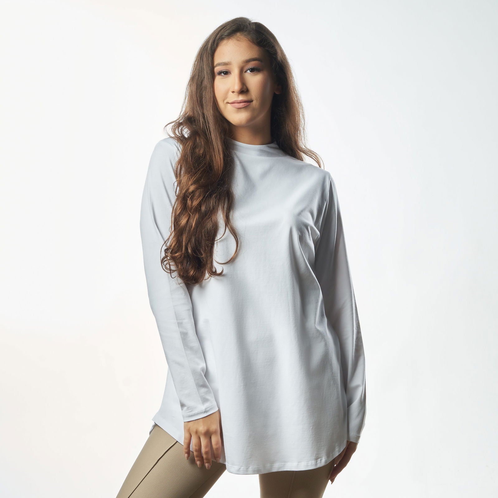 Bamboo + Premium Cotton Double Layer Long Fit Long Sleeves Basic T-Shirt - Breathe