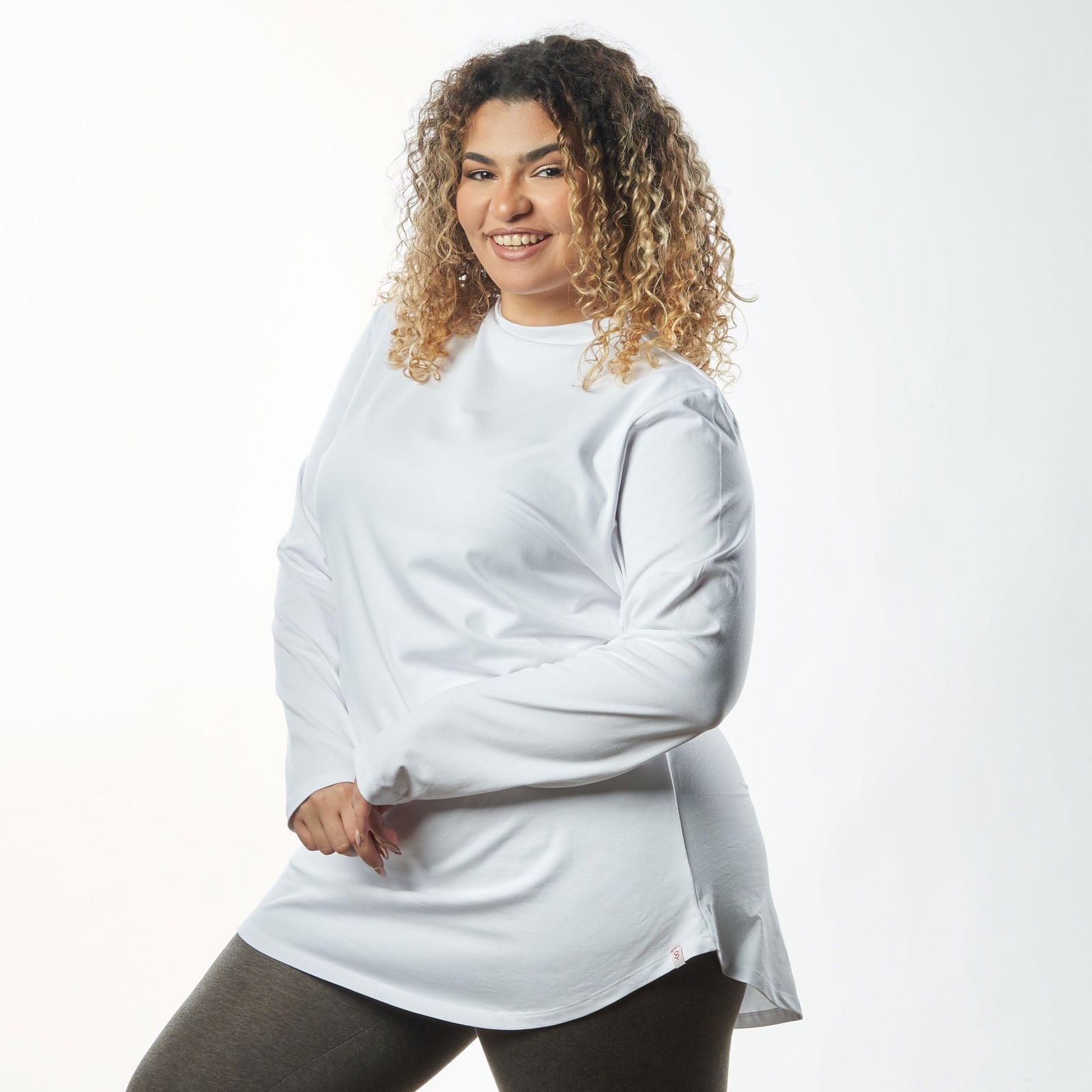 Bamboo + Premium Cotton Double Layer Long Fit Long Sleeves Basic T-Shirt - Breathe