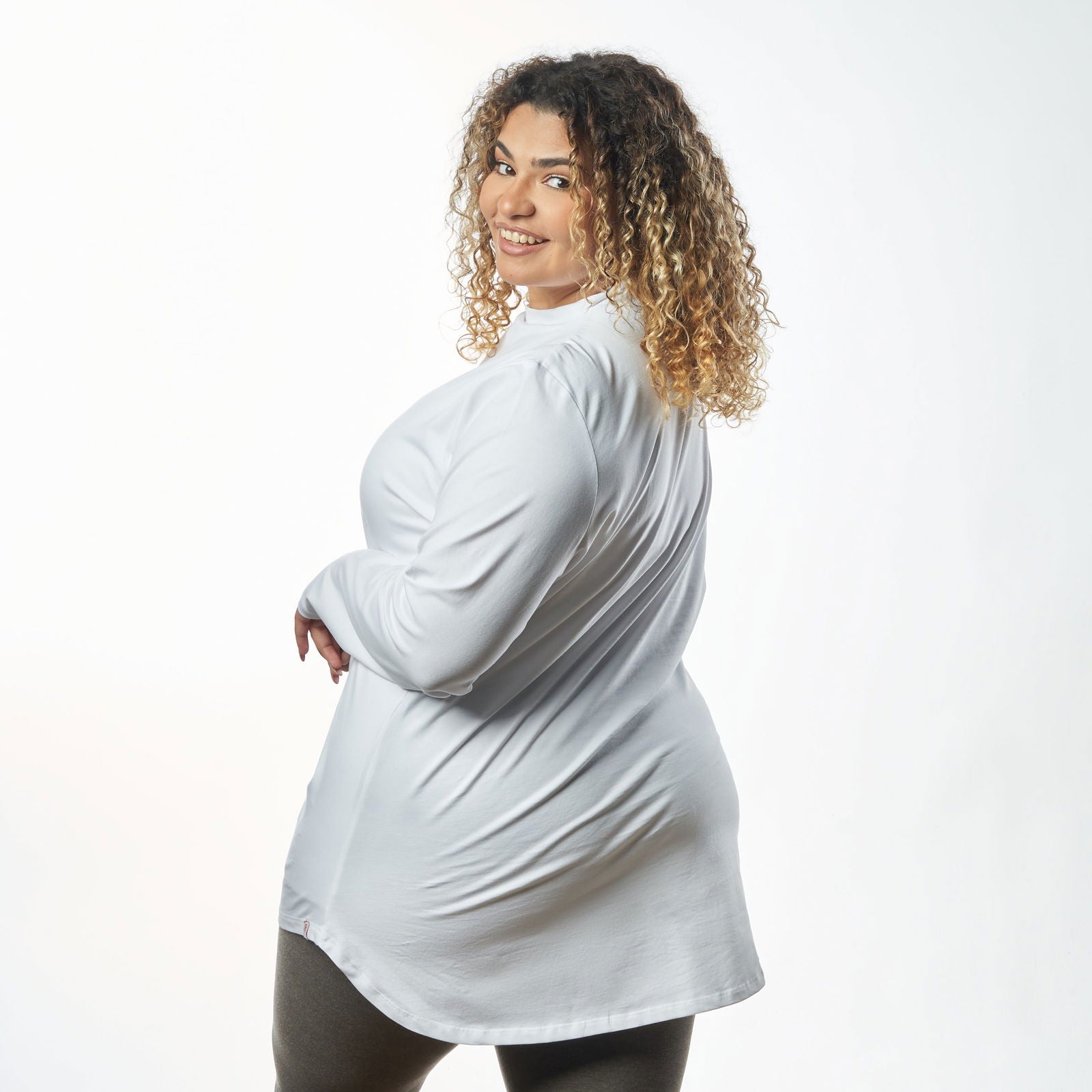 Bamboo + Premium Cotton Double Layer Long Fit Long Sleeves Basic T-Shirt - Breathe