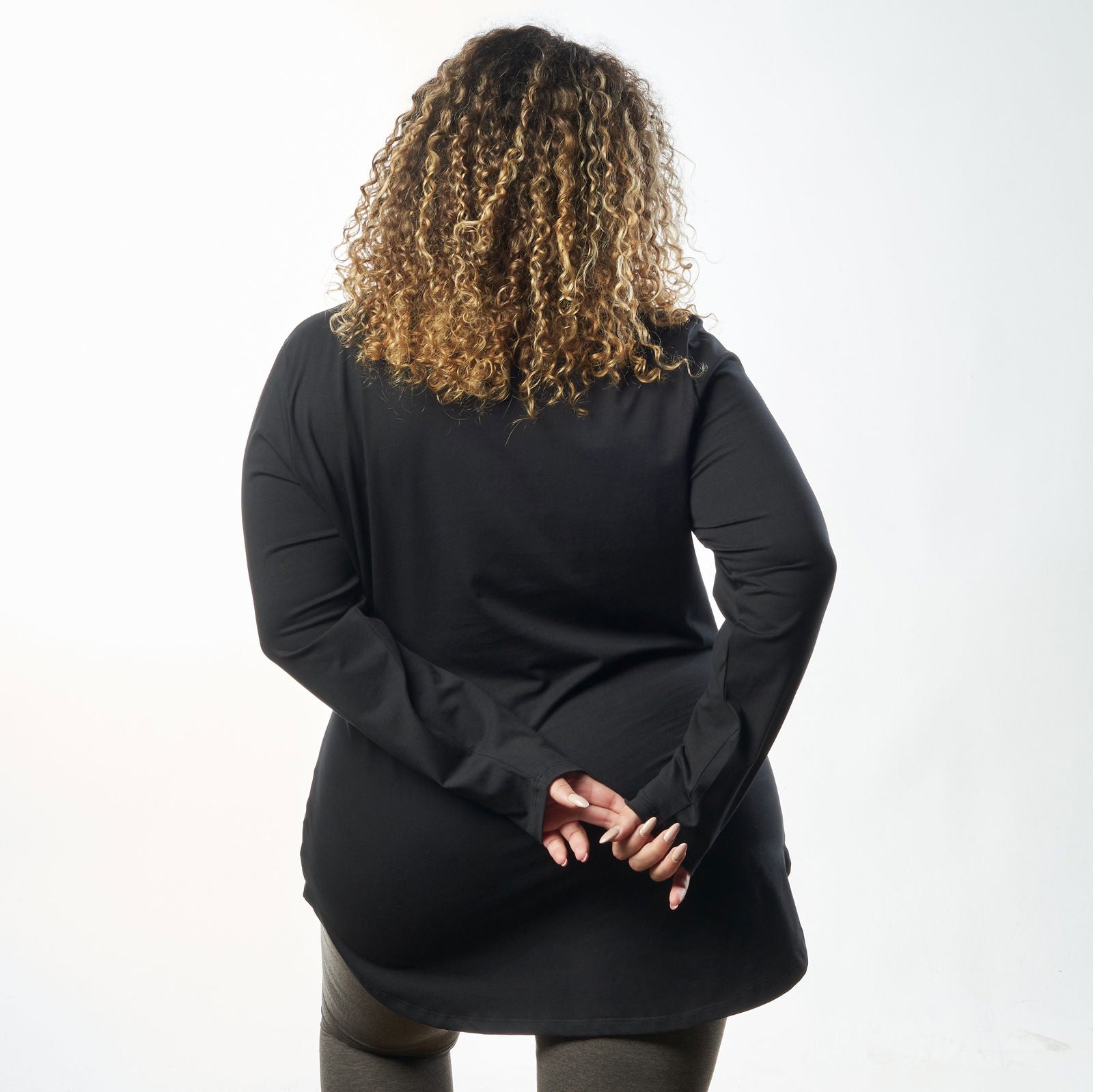 Bamboo + Premium Cotton Double Layer Long Fit Long Sleeves Basic T-Shirt - Breathe