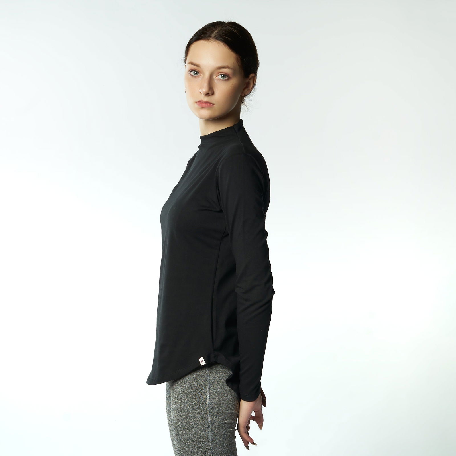 Bamboo + Premium Cotton Double Layer Short Fit Long Sleeves Basic T-Shirt - Breathe