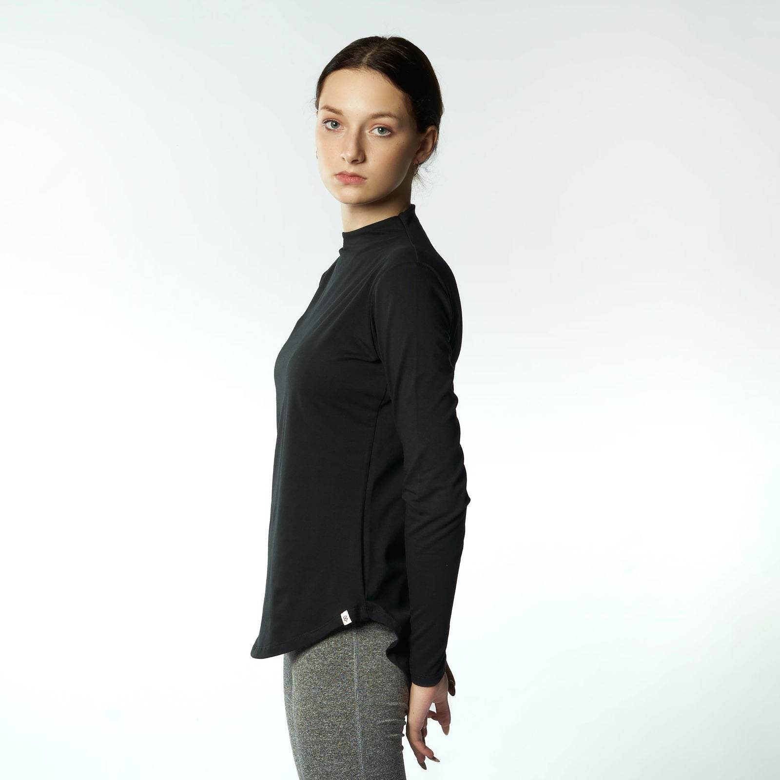 Bamboo + Premium Cotton Double Layer Short Fit Long Sleeves Basic T-Shirt - Breathe