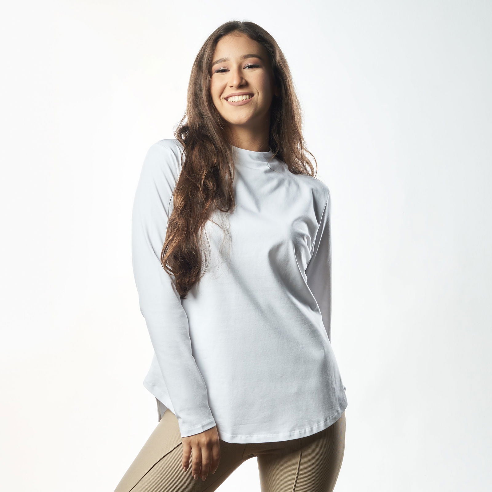 Bamboo + Premium Cotton Double Layer Short Fit Long Sleeves Basic T-Shirt - Breathe