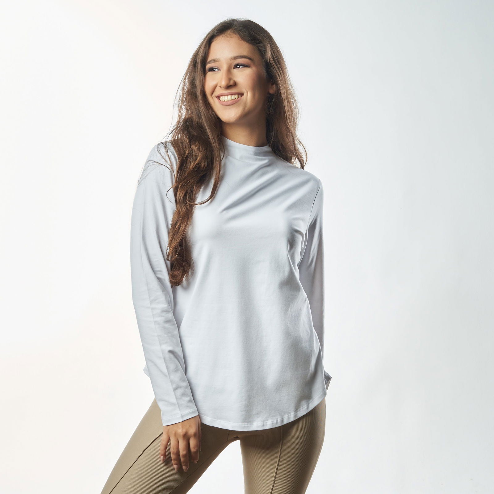 Bamboo + Premium Cotton Double Layer Short Fit Long Sleeves Basic T-Shirt - Breathe