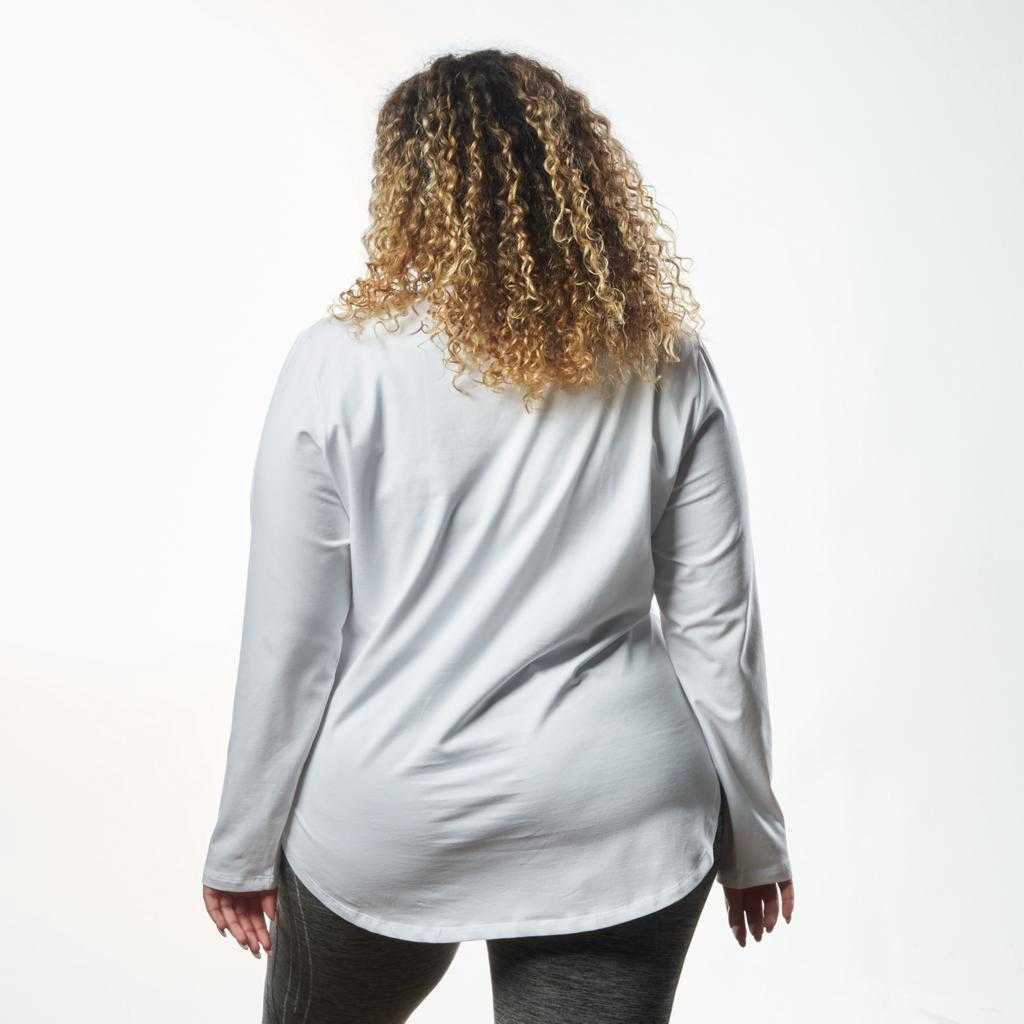 Bamboo + Premium Cotton Double Layer Short Fit Long Sleeves Basic T-Shirt - Breathe