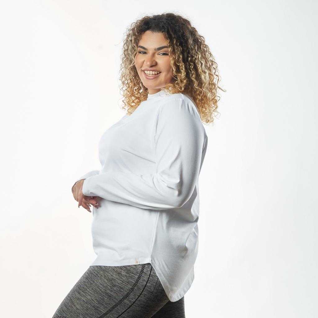Bamboo + Premium Cotton Double Layer Short Fit Long Sleeves Basic T-Shirt - Breathe