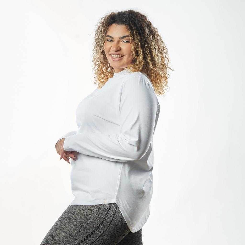 Bamboo + Premium Cotton Double Layer Short Fit Long Sleeves Basic T-Shirt - Breathe
