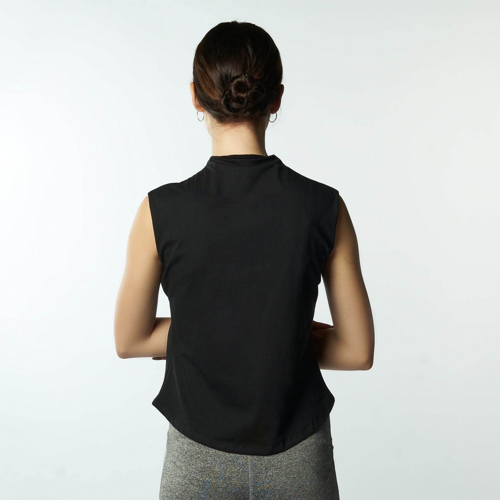 Bamboo + Premium Cotton Double Layer Short Fit Sleeveless Basic T-Shirt - Breathe