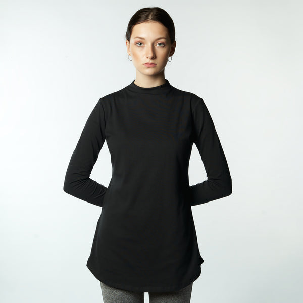 Bamboo/ Premium Cotton Double Layer Long Fit Long Sleeves Basic T-Shirt