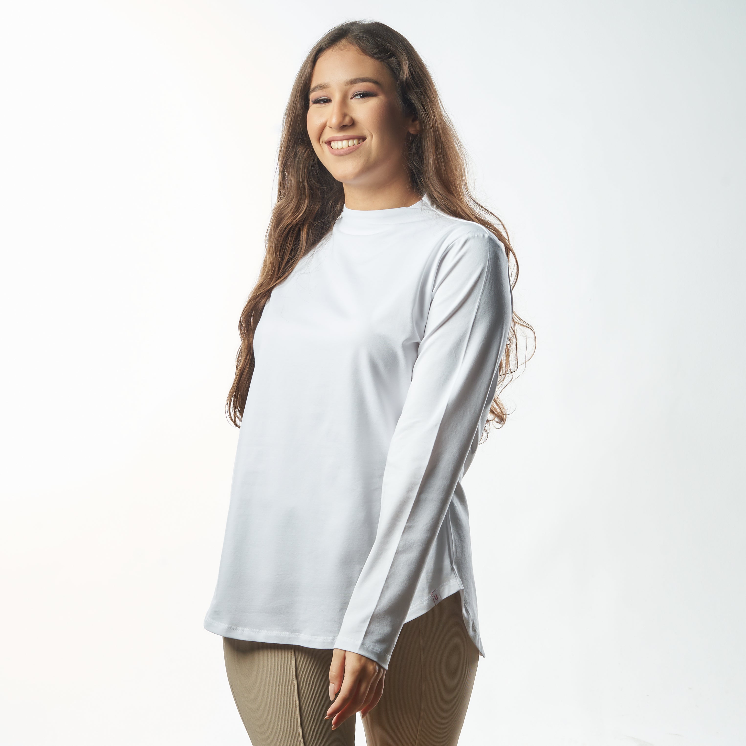 Bamboo + Premium Cotton Double Layer Short Fit Long Sleeves Basic T-Shirt