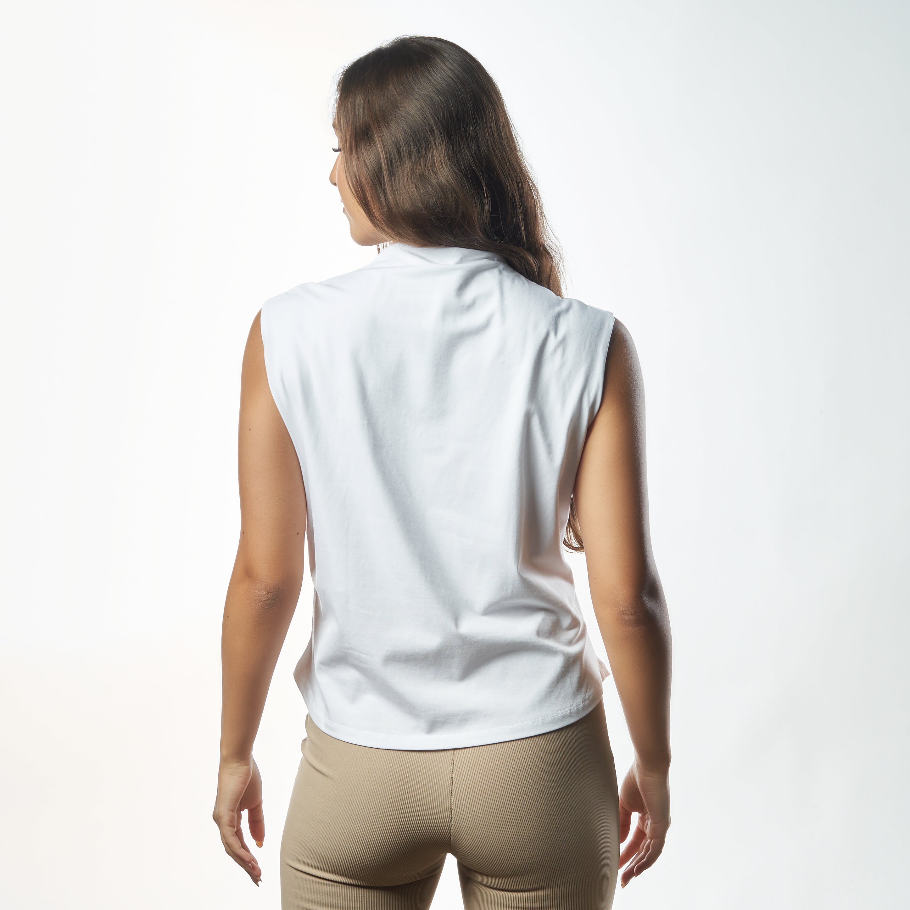 Bamboo + Premium Cotton Double Layer Short Fit Sleeveless Basic T-Shirt