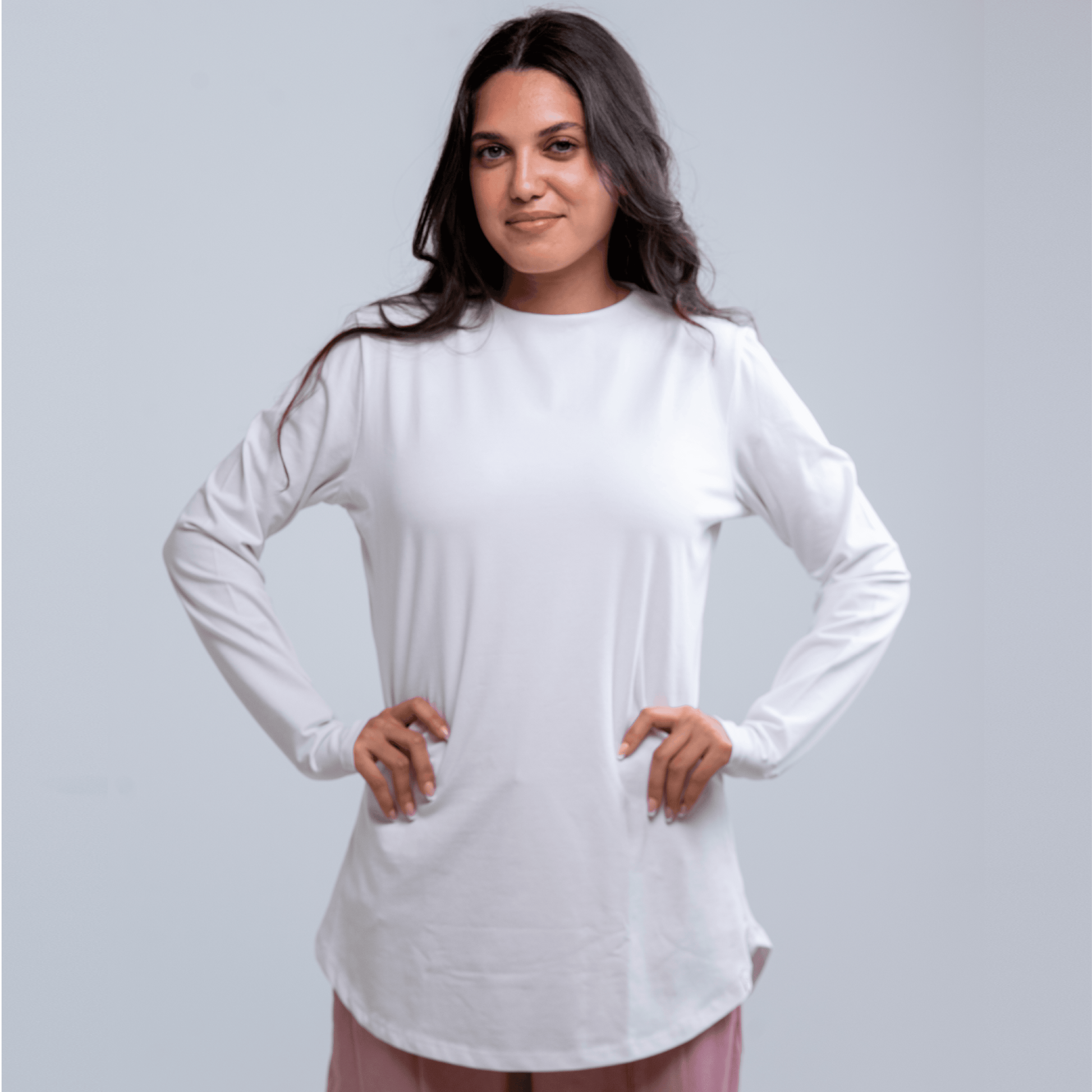 DOUBLE LAYER LONG FIT LONG SLEEVES BASIC T-SHIRT Round - Breathe