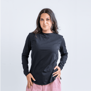 DOUBLE LAYER SHORT FIT LONG SLEEVES BASIC T-SHIRT Round - Breathe