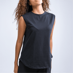 DOUBLE LAYER SHORT FIT SLEEVELESS BASIC T-SHIRT Round - Breathe